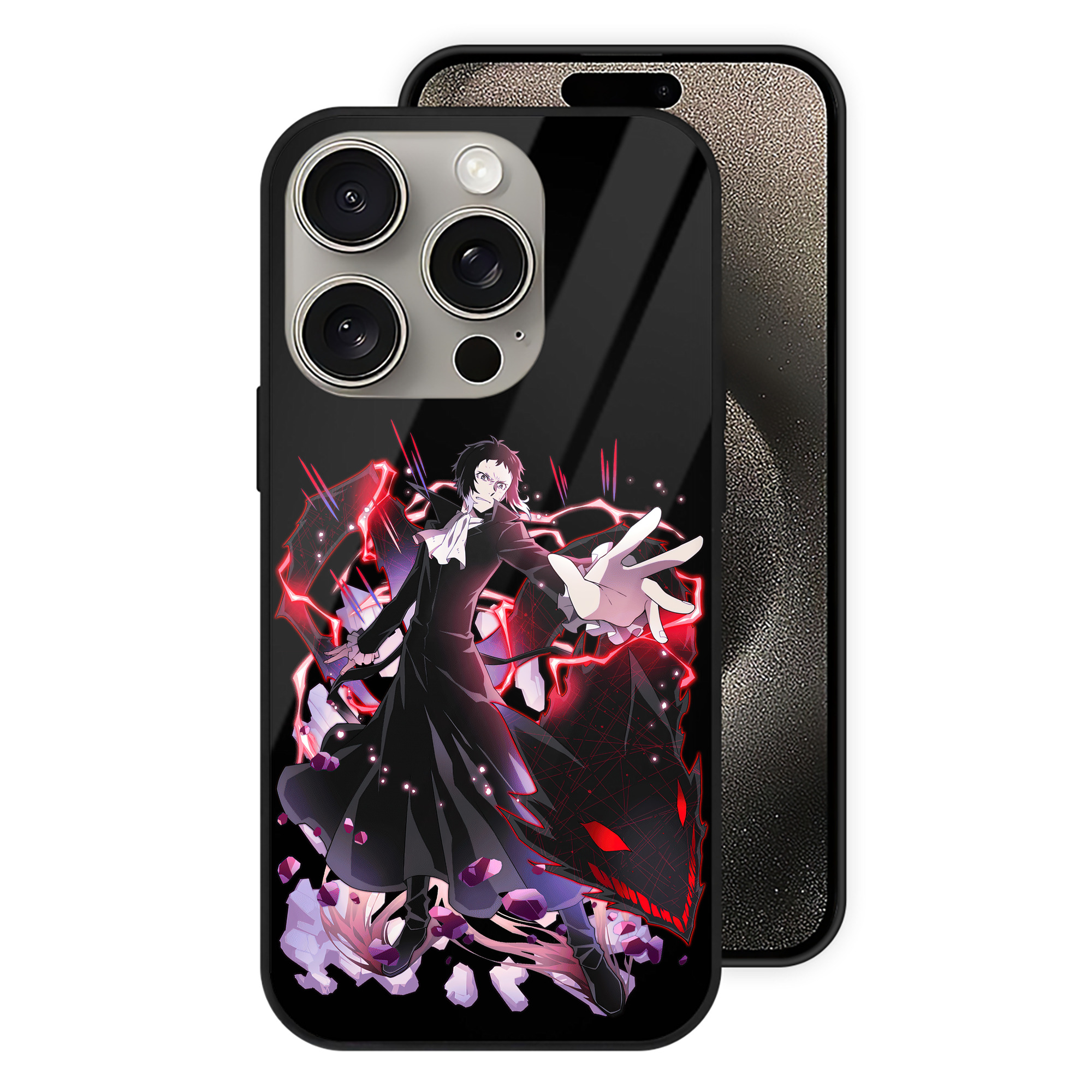 （画像用） 文豪ストレイドッグス Bungo Stray Dogs 【iPhone15Pro対応】スマホケース 耐衝撃＆黄変防止 背面ガラス