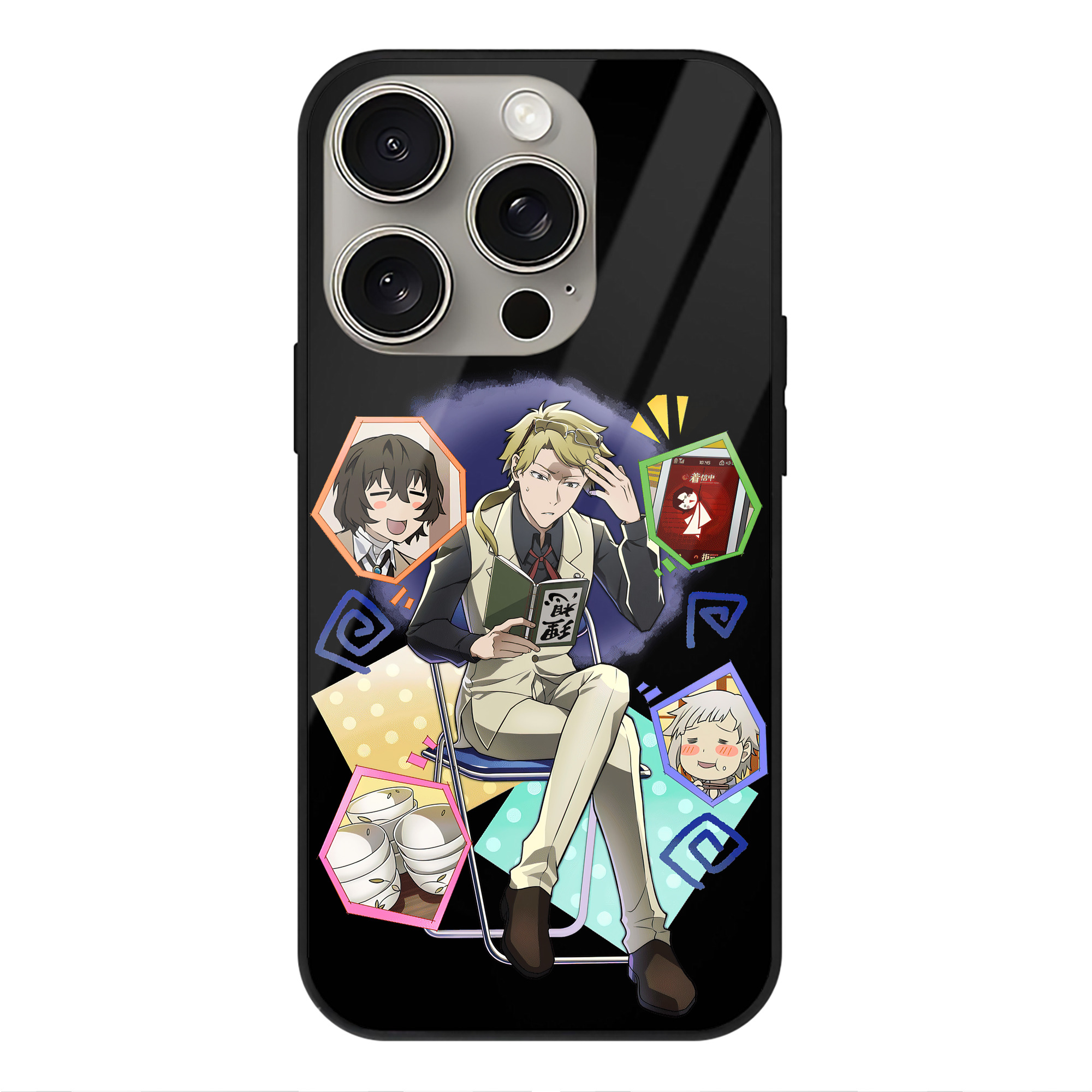 （画像用） 文豪ストレイドッグス Bungo Stray Dogs 【iPhone15Pro対応】スマホケース 耐衝撃＆黄変防止 背面ガラス