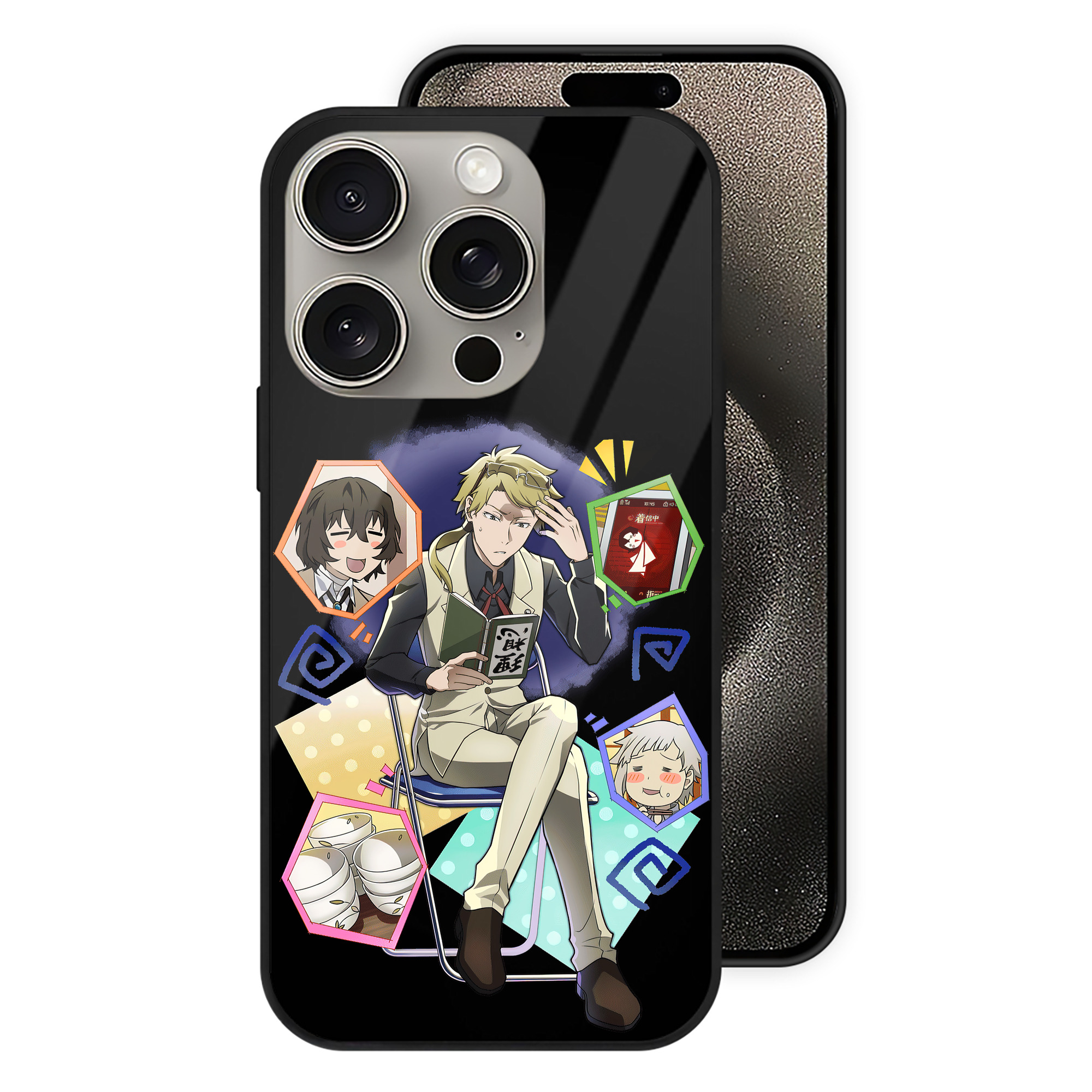 （画像用） 文豪ストレイドッグス Bungo Stray Dogs 【iPhone15Pro対応】スマホケース 耐衝撃＆黄変防止 背面ガラス