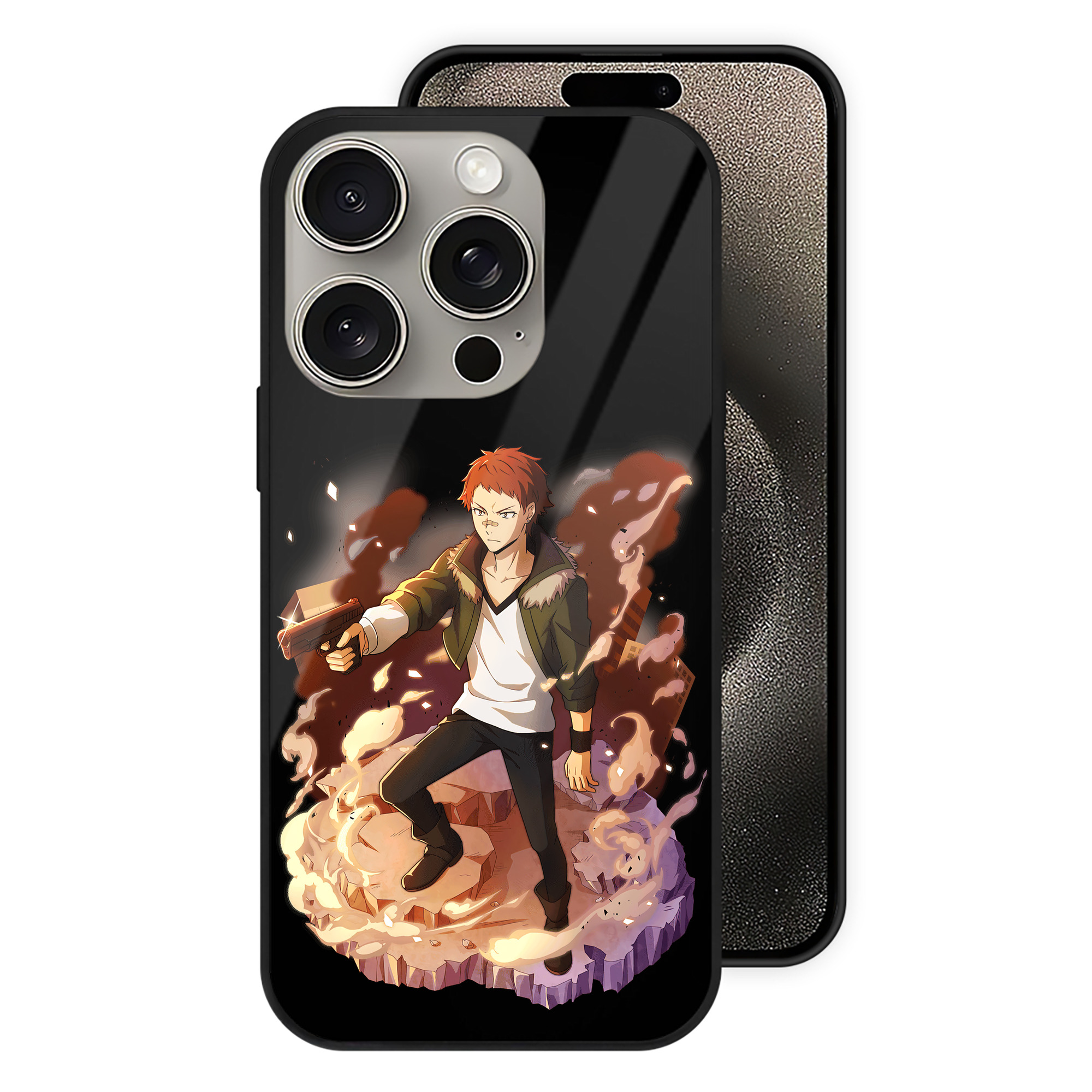 （画像用） 文豪ストレイドッグス Bungo Stray Dogs 【iPhone15Pro対応】スマホケース 耐衝撃＆黄変防止 背面ガラス