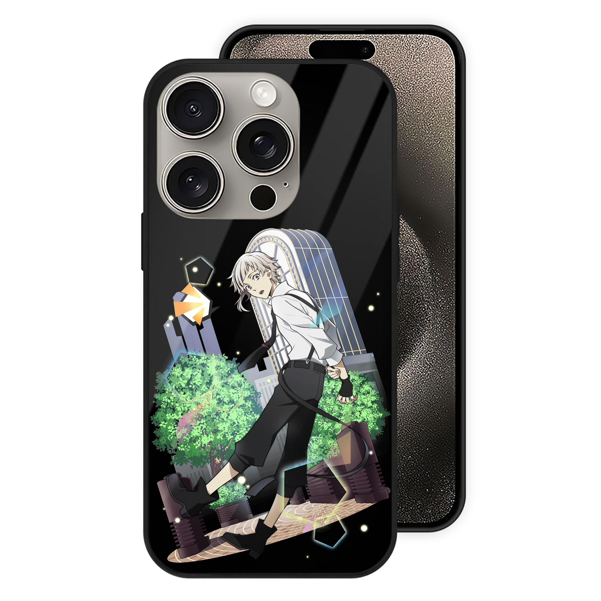 （画像用） 文豪ストレイドッグス Bungo Stray Dogs 【iPhone15Pro対応】スマホケース 耐衝撃＆黄変防止 背面ガラス