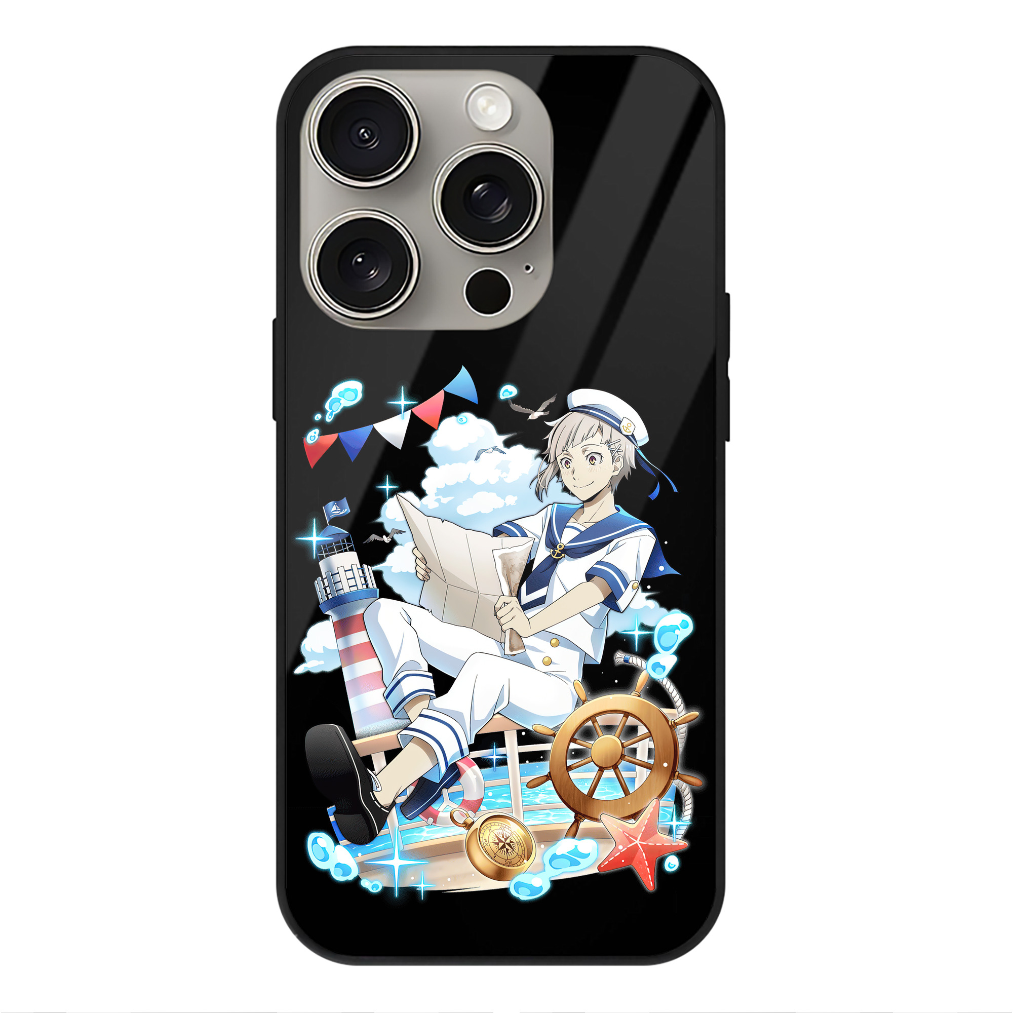 （画像用） 文豪ストレイドッグス Bungo Stray Dogs 【iPhone15Pro対応】スマホケース 耐衝撃＆黄変防止 背面ガラス