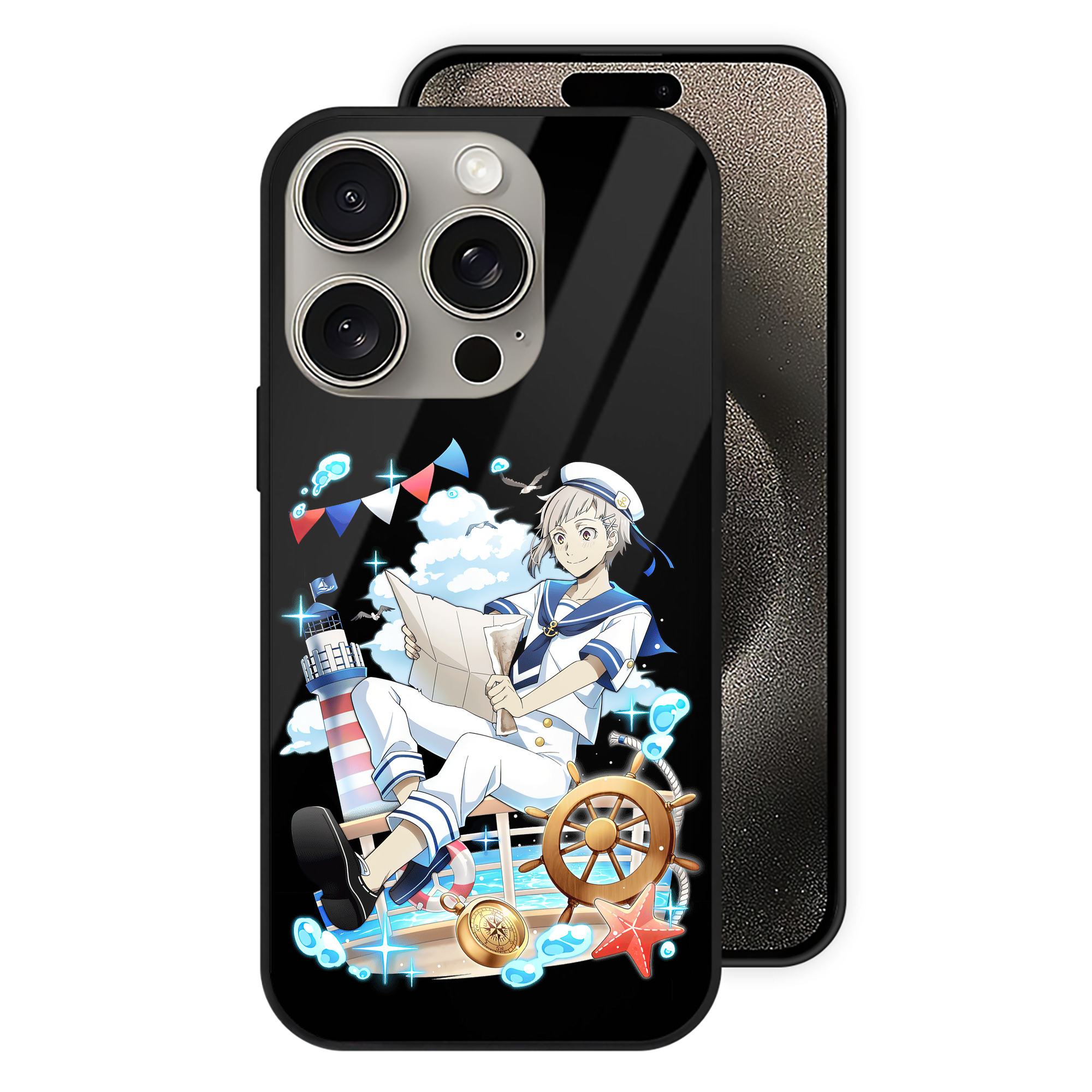 （画像用） 文豪ストレイドッグス Bungo Stray Dogs 【iPhone15Pro対応】スマホケース 耐衝撃＆黄変防止 背面ガラス