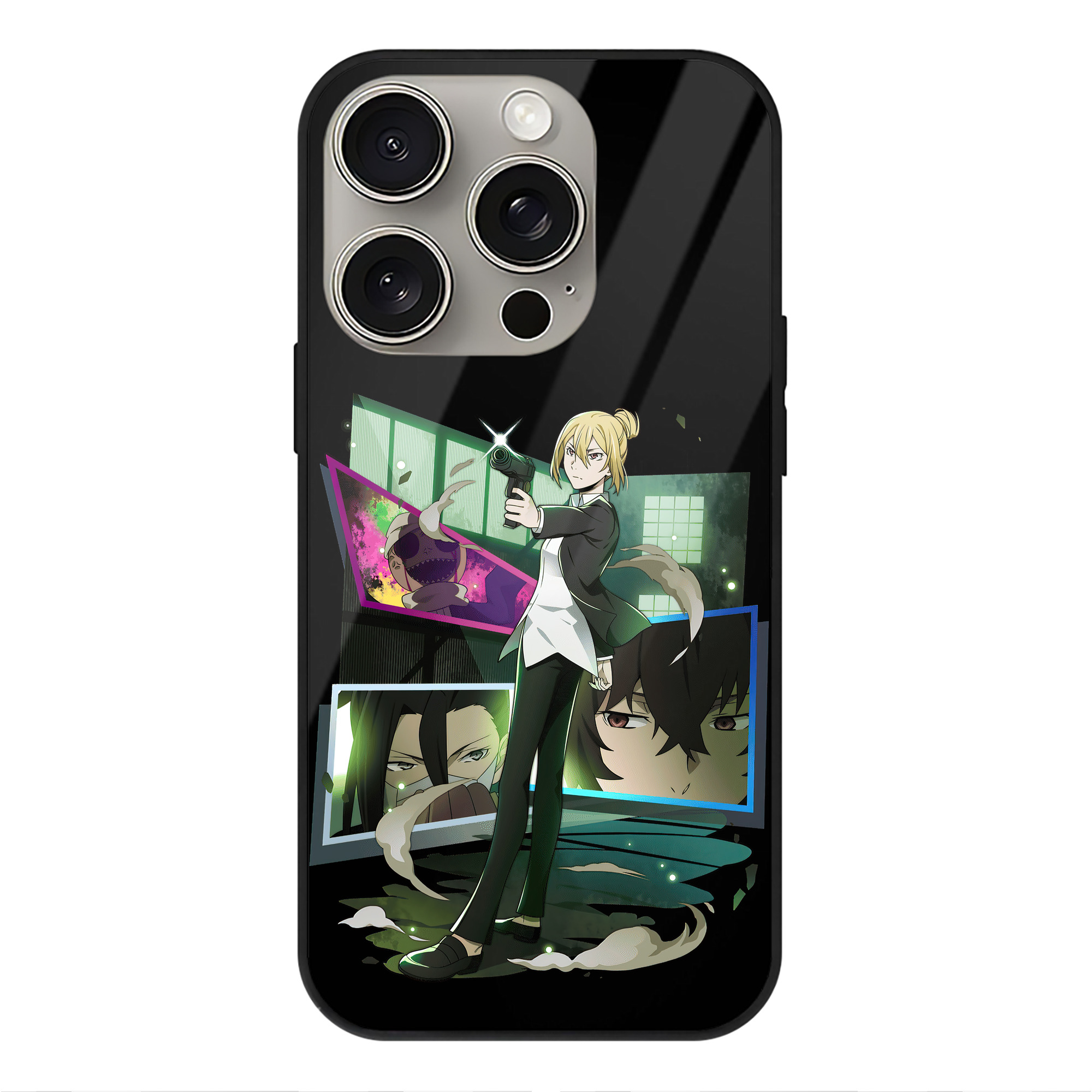 （画像用） 文豪ストレイドッグス Bungo Stray Dogs 【iPhone15Pro対応】スマホケース 耐衝撃＆黄変防止 背面ガラス