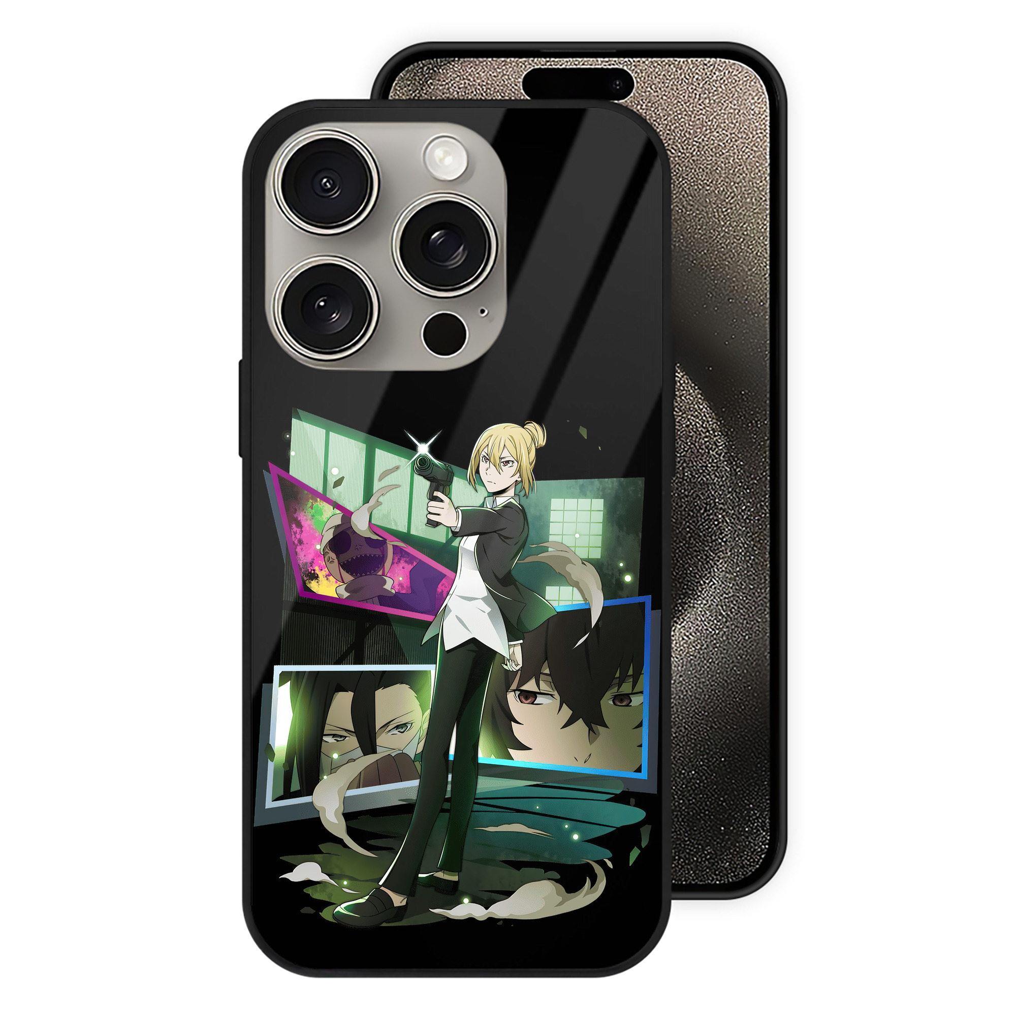 （画像用） 文豪ストレイドッグス Bungo Stray Dogs 【iPhone15Pro対応】スマホケース 耐衝撃＆黄変防止 背面ガラス