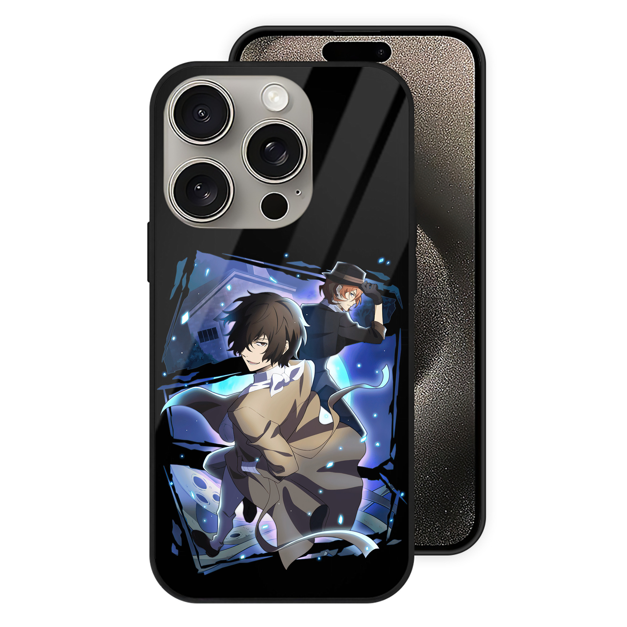 文豪ストレイドッグス Bungo Stray Dogs 【iPhone15Pro対応】スマホケース 耐衝撃＆黄変防止 背面ガラス