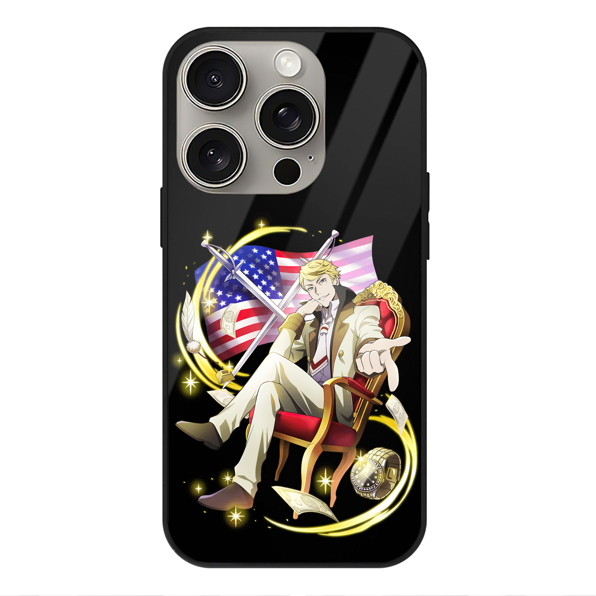 （画像用） 文豪ストレイドッグス Bungo Stray Dogs 【iPhone15Pro対応】スマホケース 耐衝撃＆黄変防止 背面ガラス