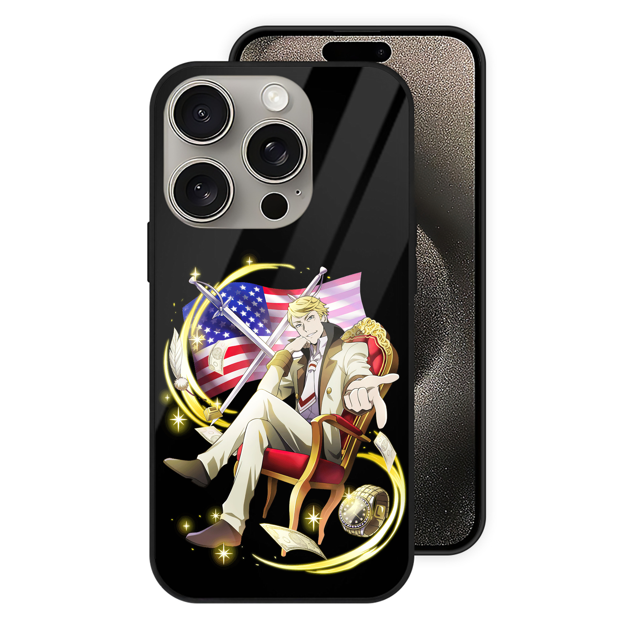 （画像用） 文豪ストレイドッグス Bungo Stray Dogs 【iPhone15Pro対応】スマホケース 耐衝撃＆黄変防止 背面ガラス