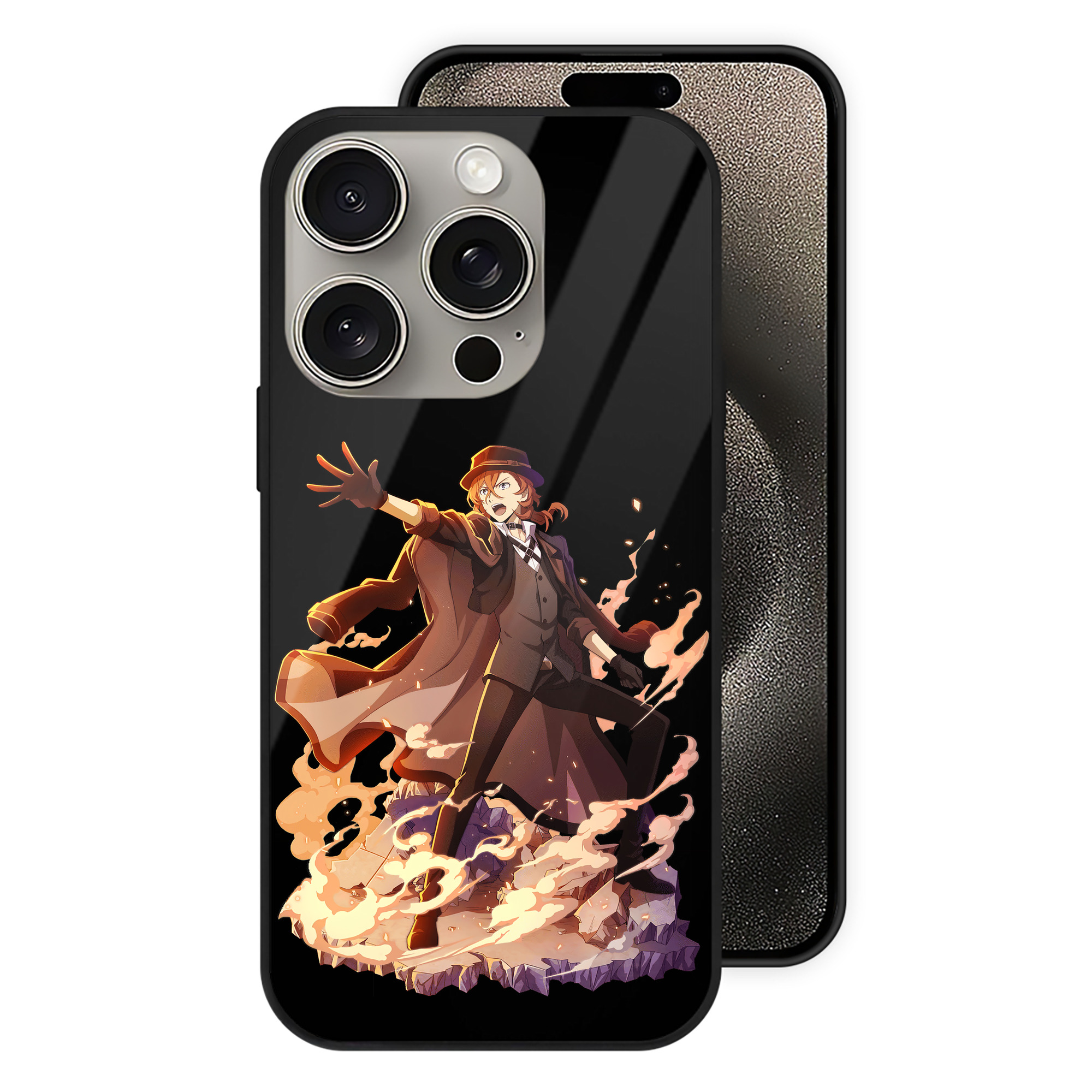 （画像用） 文豪ストレイドッグス Bungo Stray Dogs 【iPhone15Pro対応】スマホケース 耐衝撃＆黄変防止 背面ガラス