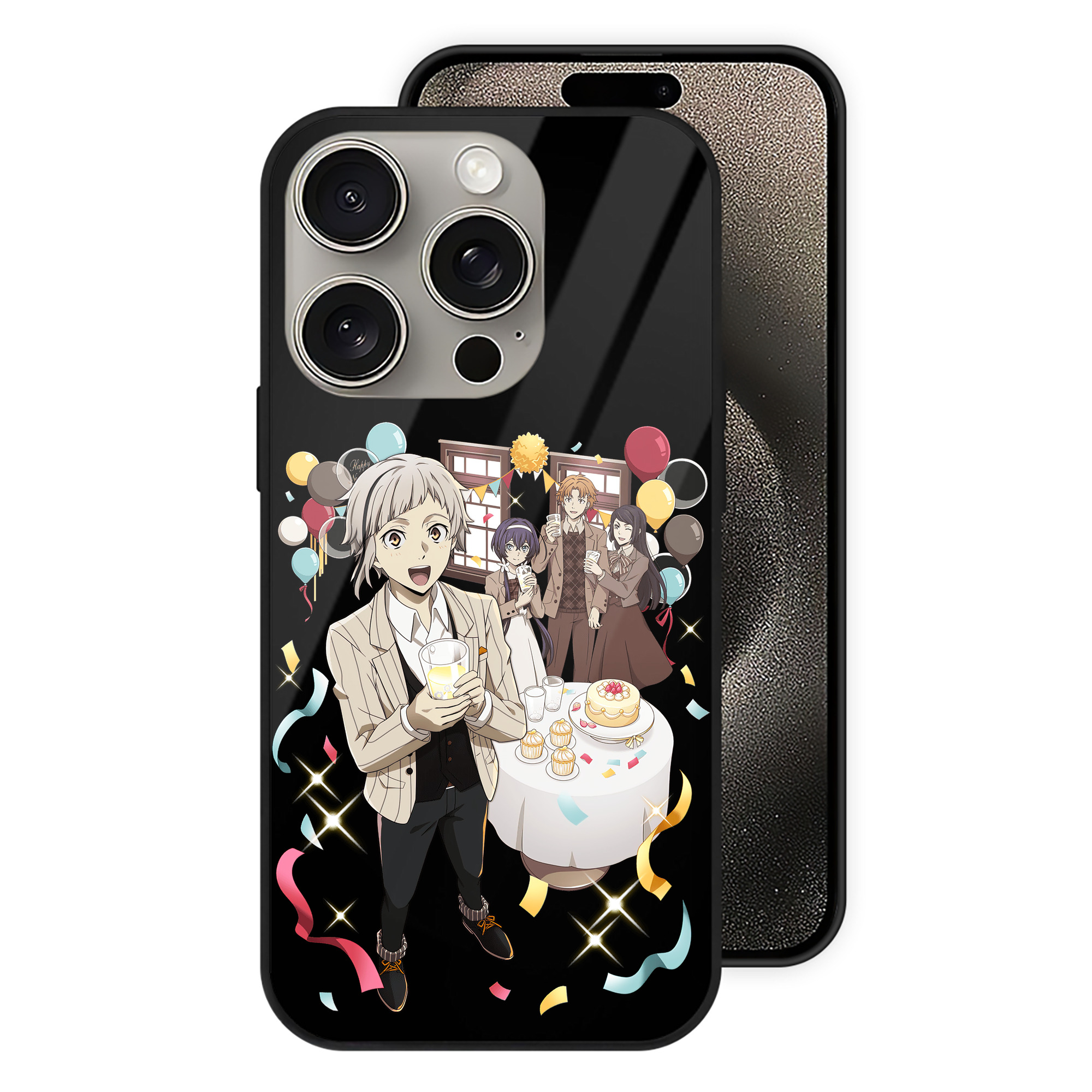 （画像用） 文豪ストレイドッグス Bungo Stray Dogs 【iPhone15Pro対応】スマホケース 耐衝撃＆黄変防止 背面ガラス