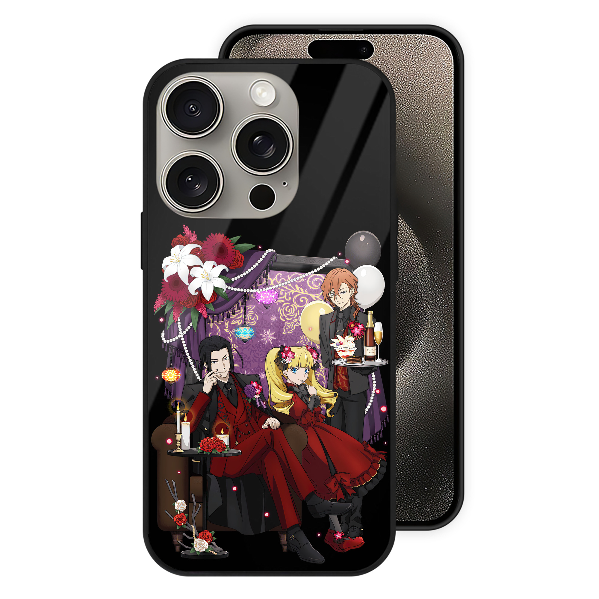 （画像用） 文豪ストレイドッグス Bungo Stray Dogs 【iPhone15Pro対応】スマホケース 耐衝撃＆黄変防止 背面ガラス
