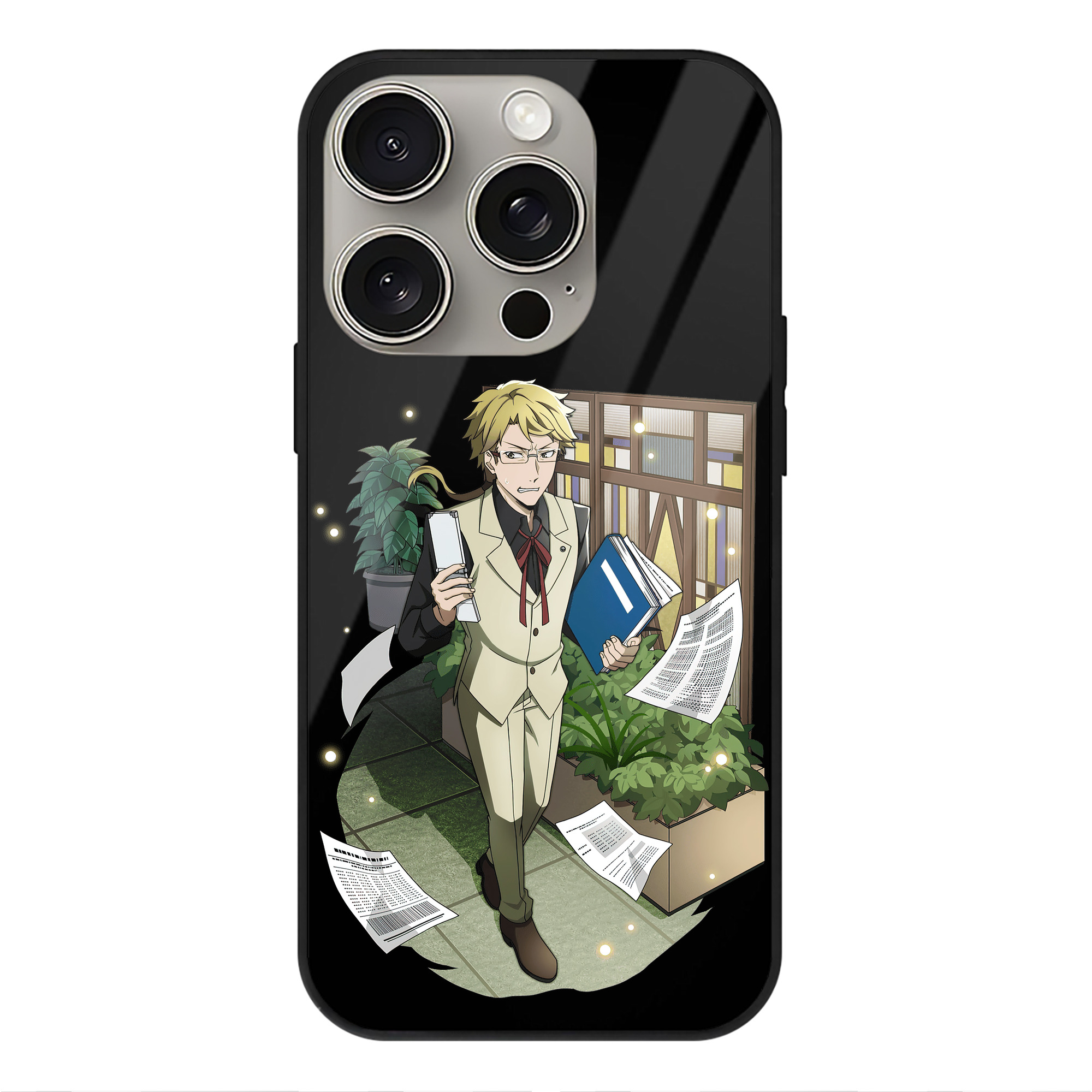 （画像用） 文豪ストレイドッグス Bungo Stray Dogs 【iPhone15Pro対応】スマホケース 耐衝撃＆黄変防止 背面ガラス