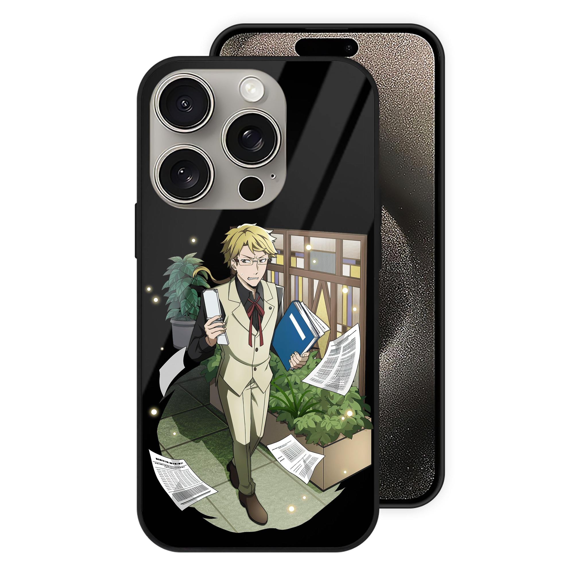 （画像用） 文豪ストレイドッグス Bungo Stray Dogs 【iPhone15Pro対応】スマホケース 耐衝撃＆黄変防止 背面ガラス