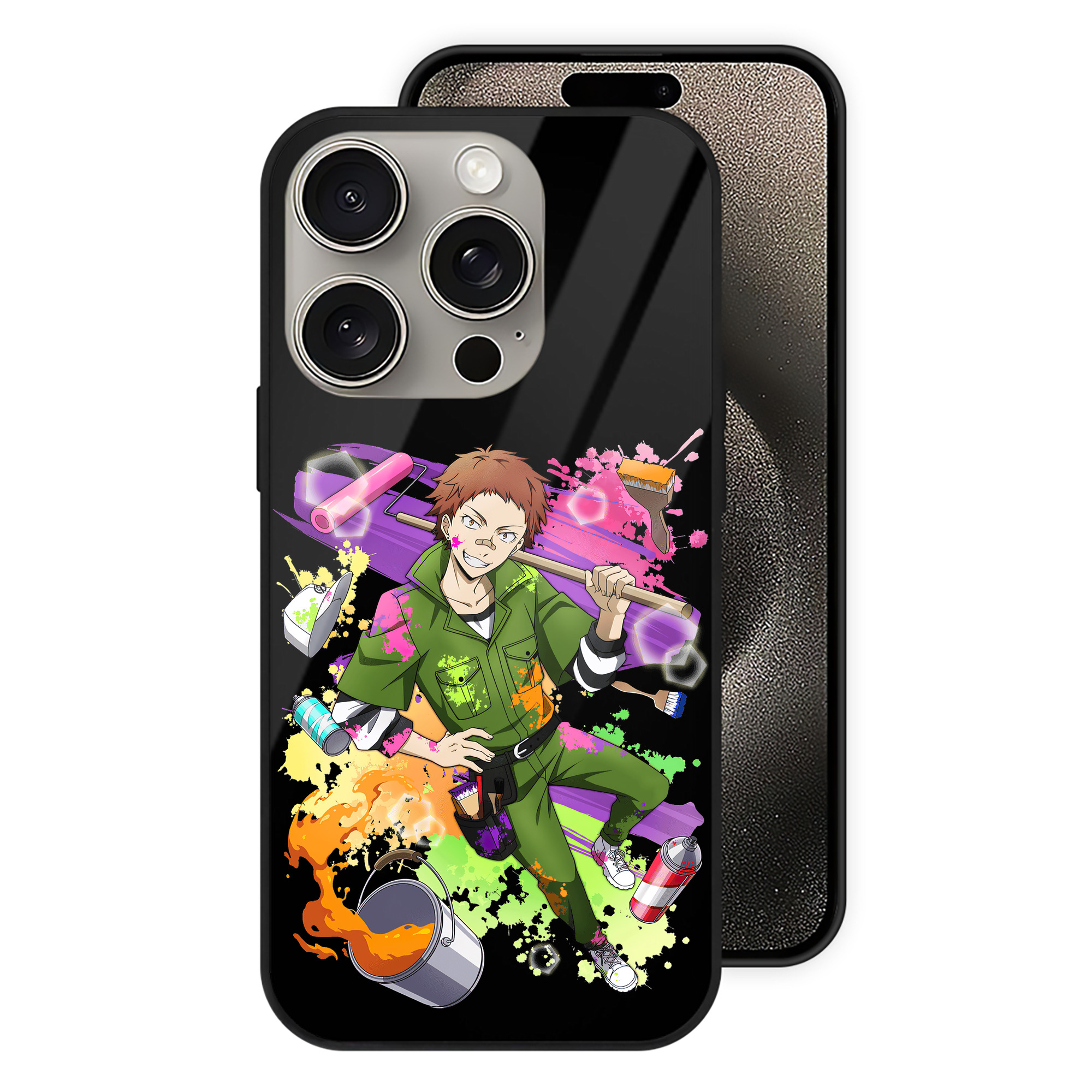 （画像用） 文豪ストレイドッグス Bungo Stray Dogs 【iPhone15Pro対応】スマホケース 耐衝撃＆黄変防止 背面ガラス