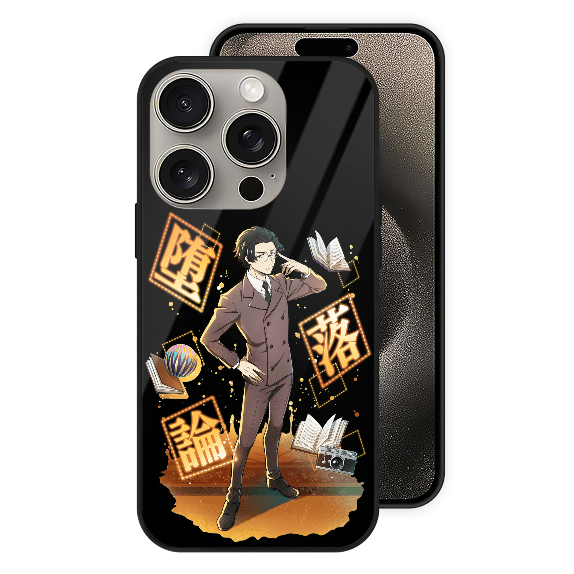 （画像用） 文豪ストレイドッグス Bungo Stray Dogs 【iPhone15Pro対応】スマホケース 耐衝撃＆黄変防止 背面ガラス