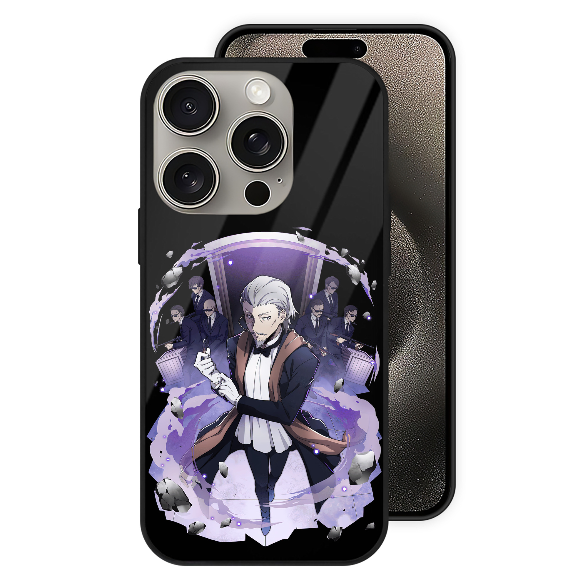 （画像用） 文豪ストレイドッグス Bungo Stray Dogs 【iPhone15Pro対応】スマホケース 耐衝撃＆黄変防止 背面ガラス