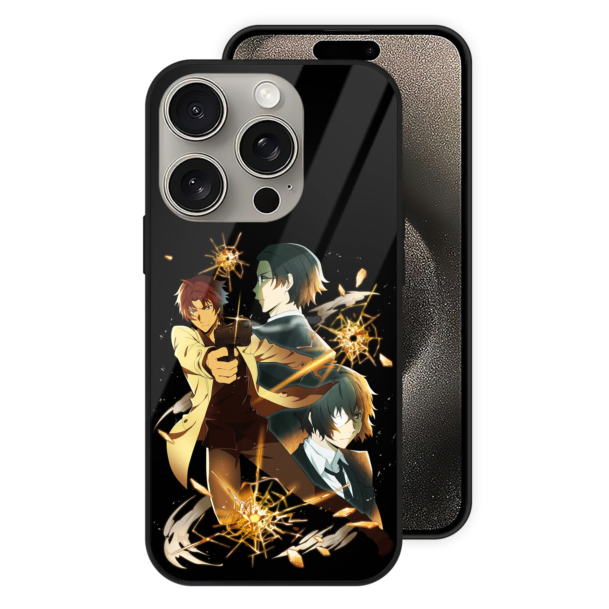 （画像用） 文豪ストレイドッグス Bungo Stray Dogs 【iPhone15Pro対応】スマホケース 耐衝撃＆黄変防止 背面ガラス