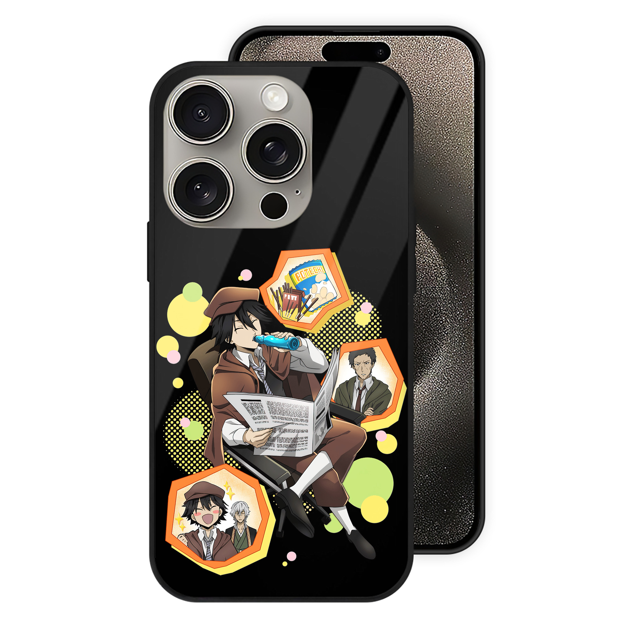 （画像用） 文豪ストレイドッグス Bungo Stray Dogs 【iPhone15Pro対応】スマホケース 耐衝撃＆黄変防止 背面ガラス