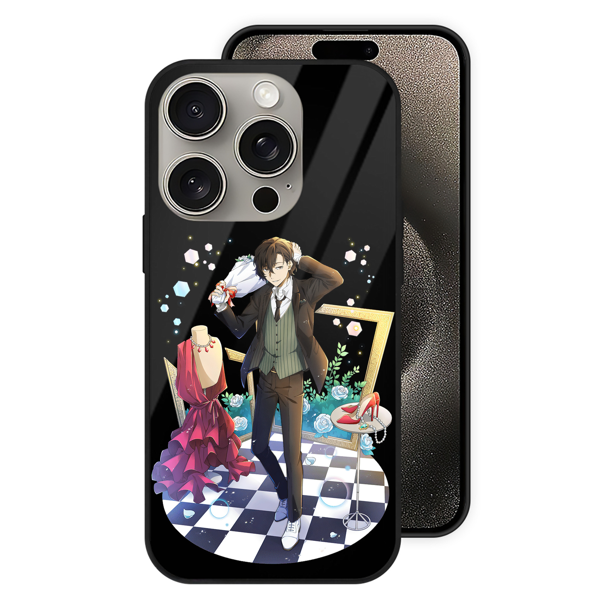 （画像用） 文豪ストレイドッグス Bungo Stray Dogs 【iPhone15Pro対応】スマホケース 耐衝撃＆黄変防止 背面ガラス