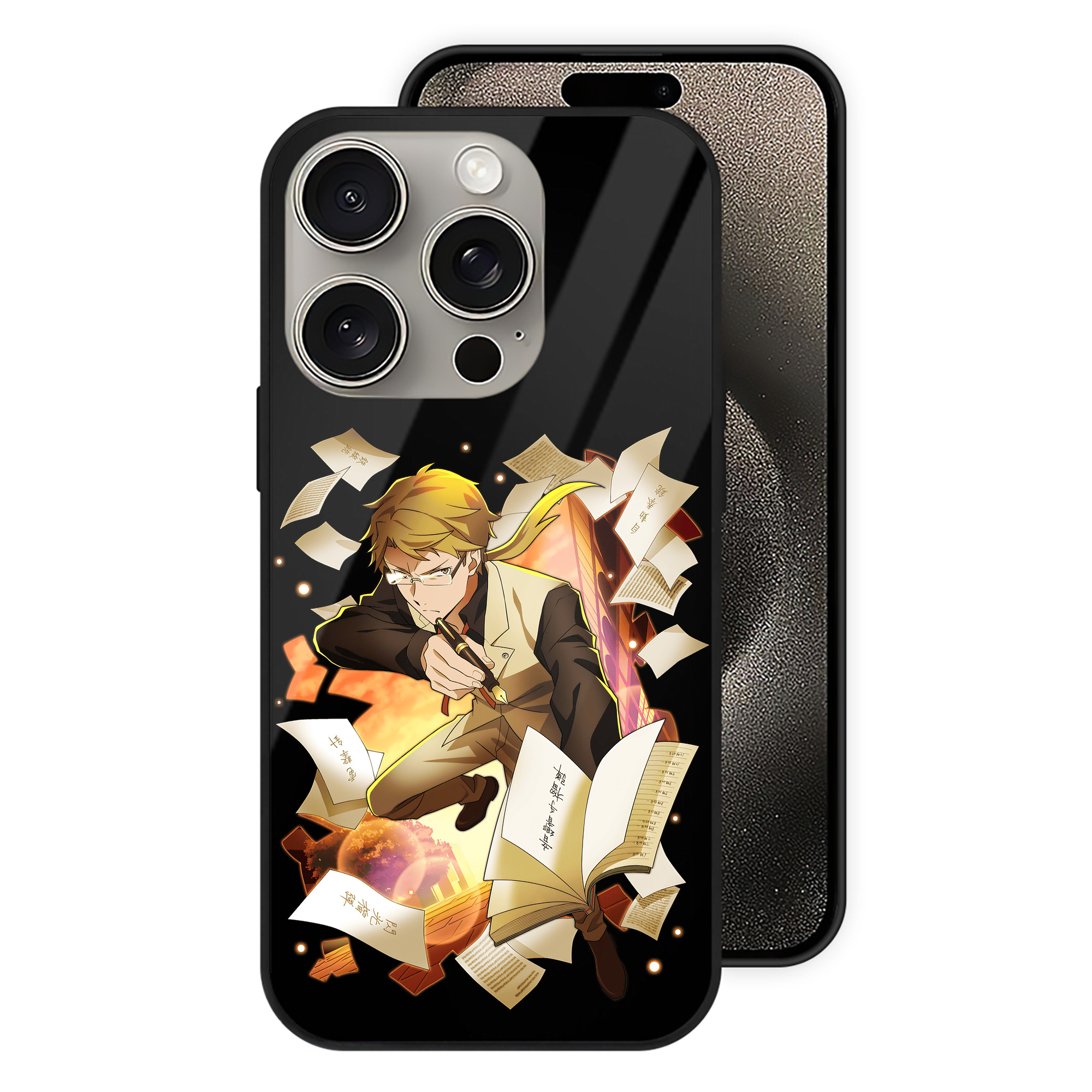 （画像用） 文豪ストレイドッグス Bungo Stray Dogs 【iPhone15Pro対応】スマホケース 耐衝撃＆黄変防止 背面ガラス