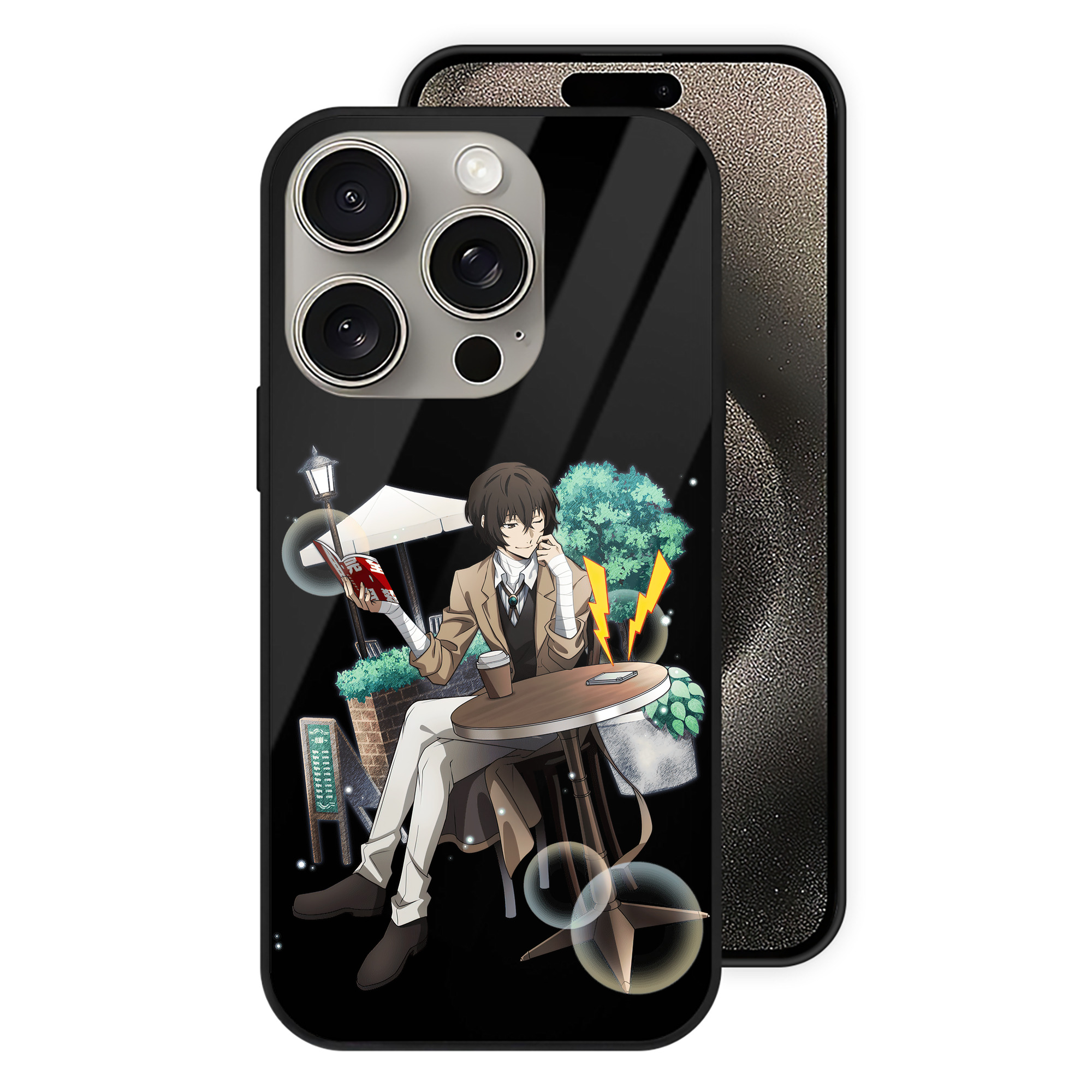 （画像用） 文豪ストレイドッグス Bungo Stray Dogs 【iPhone15Pro対応】スマホケース 耐衝撃＆黄変防止 背面ガラス