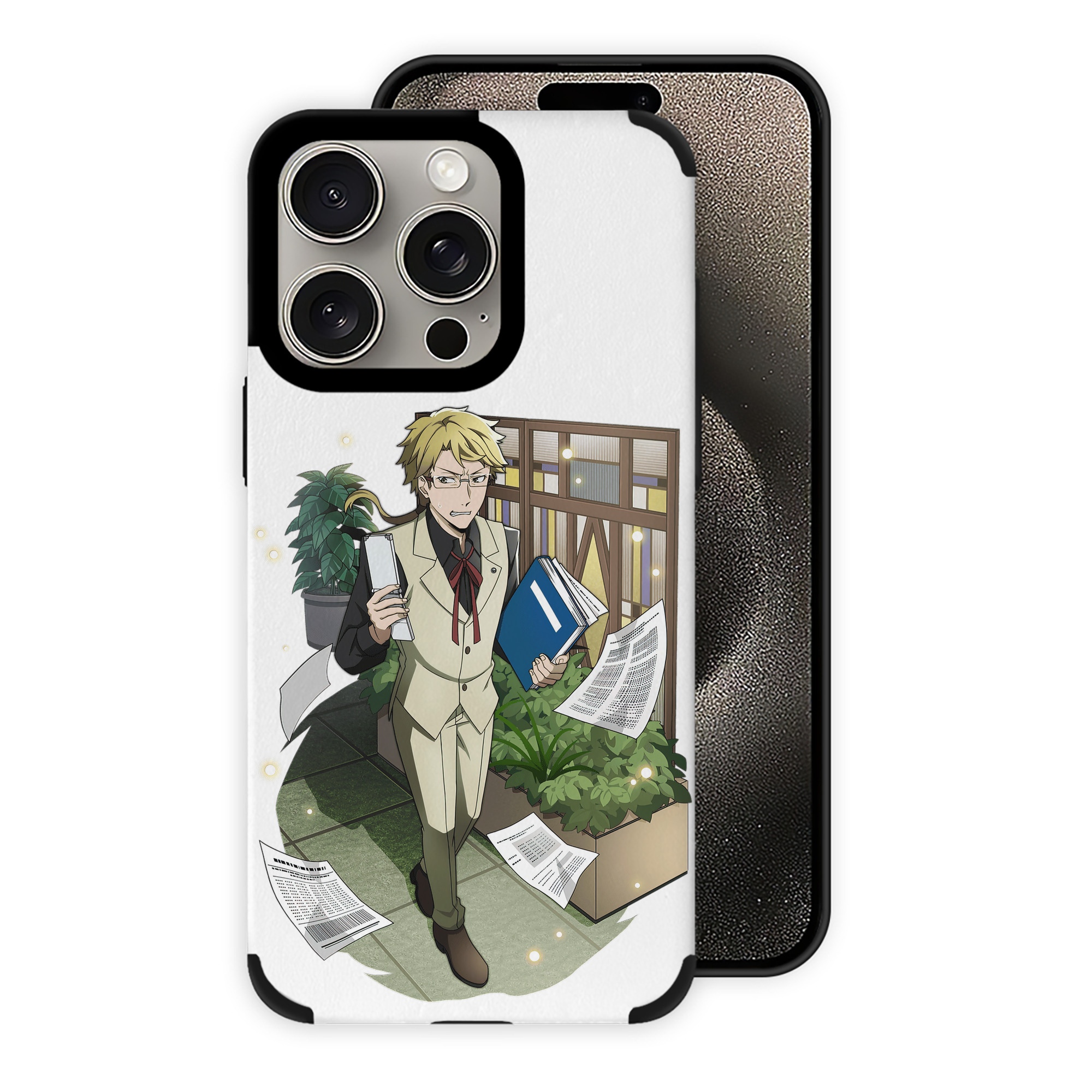 （画像用） 文豪ストレイドッグス Bungo Stray Dogs 【iPhone15ProMax対応】 PUレザー スマホケース 耐衝撃＆黄変防止