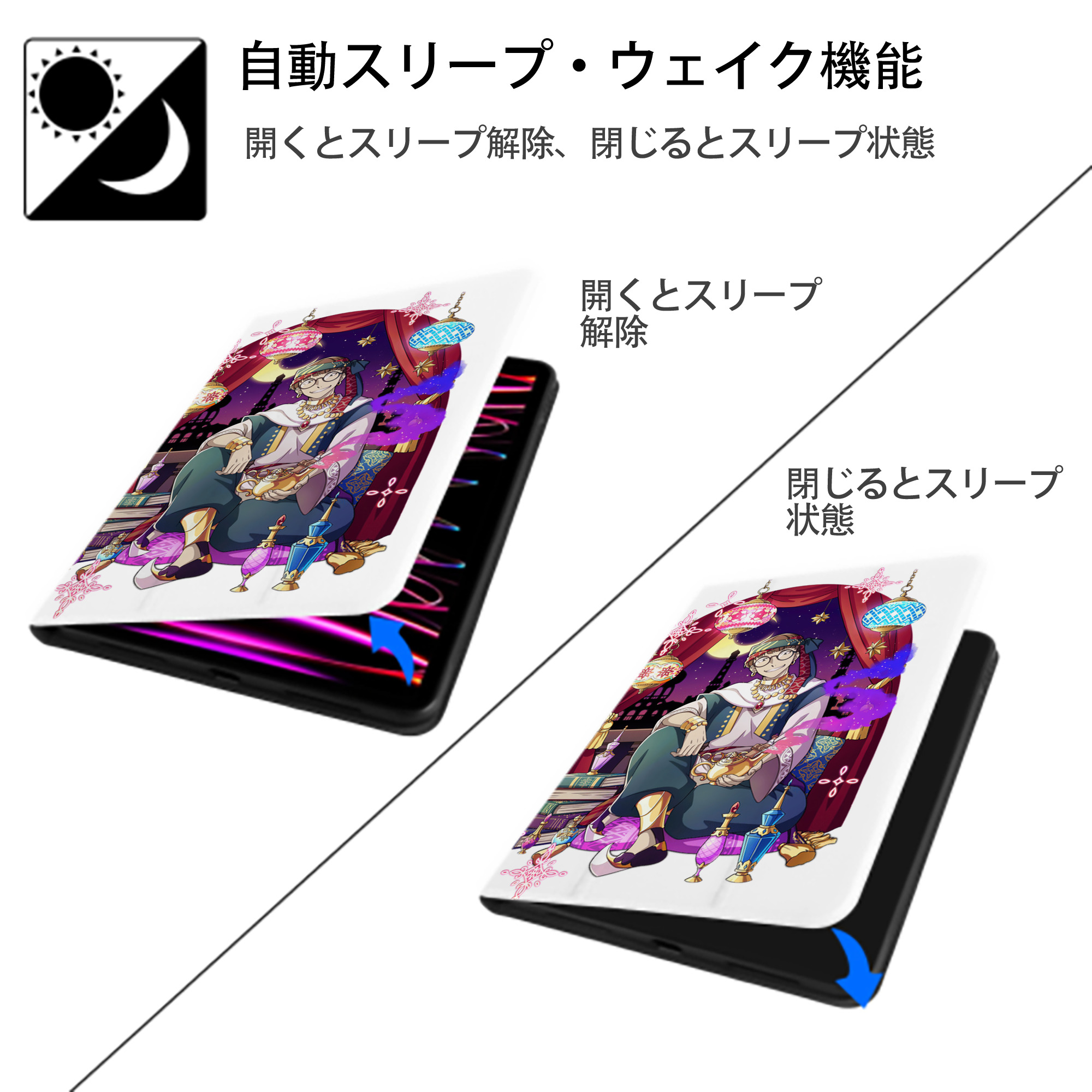 文豪ストレイドッグス Bungo Stray Dogs IPad ケース ペン収納付き 三つ折りスタンド PUレザー×シリコン 対応機種9.5/10.5/10.9インチ