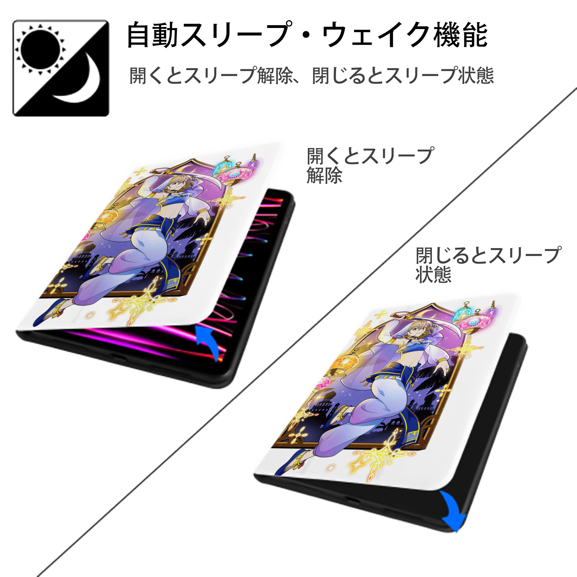 文豪ストレイドッグス Bungo Stray Dogs IPad ケース ペン収納付き 三つ折りスタンド PUレザー×シリコン 対応機種9.5/10.5/10.9インチ