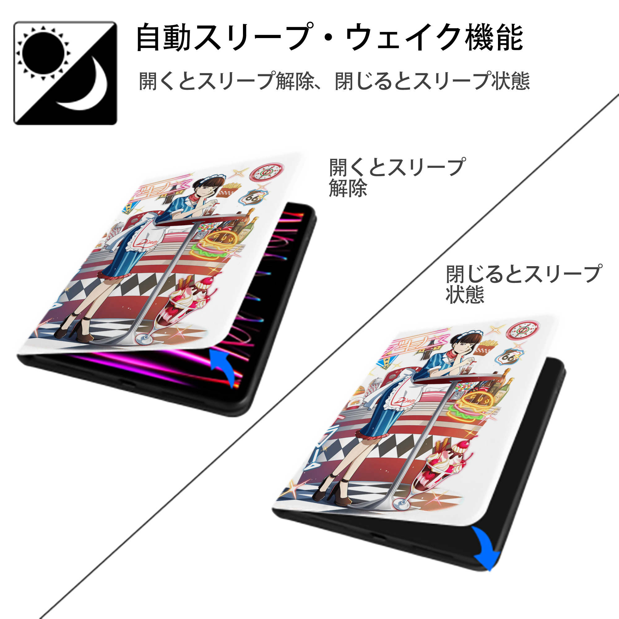 文豪ストレイドッグス Bungo Stray Dogs IPad ケース ペン収納付き 三つ折りスタンド PUレザー×シリコン 対応機種9.5/10.5/10.9インチ