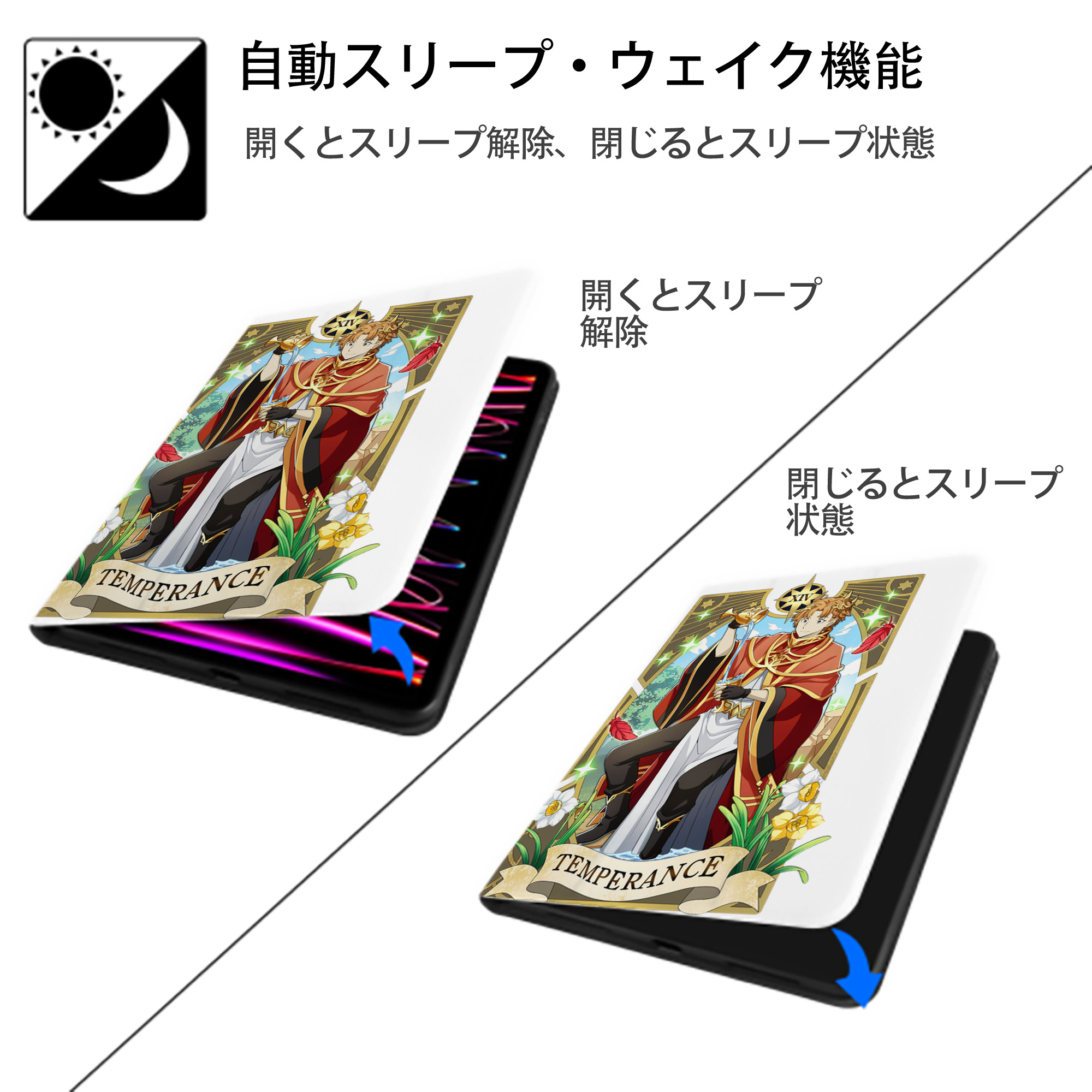 文豪ストレイドッグス Bungo Stray Dogs IPad ケース ペン収納付き 三つ折りスタンド PUレザー×シリコン 対応機種9.5/10.5/10.9インチ