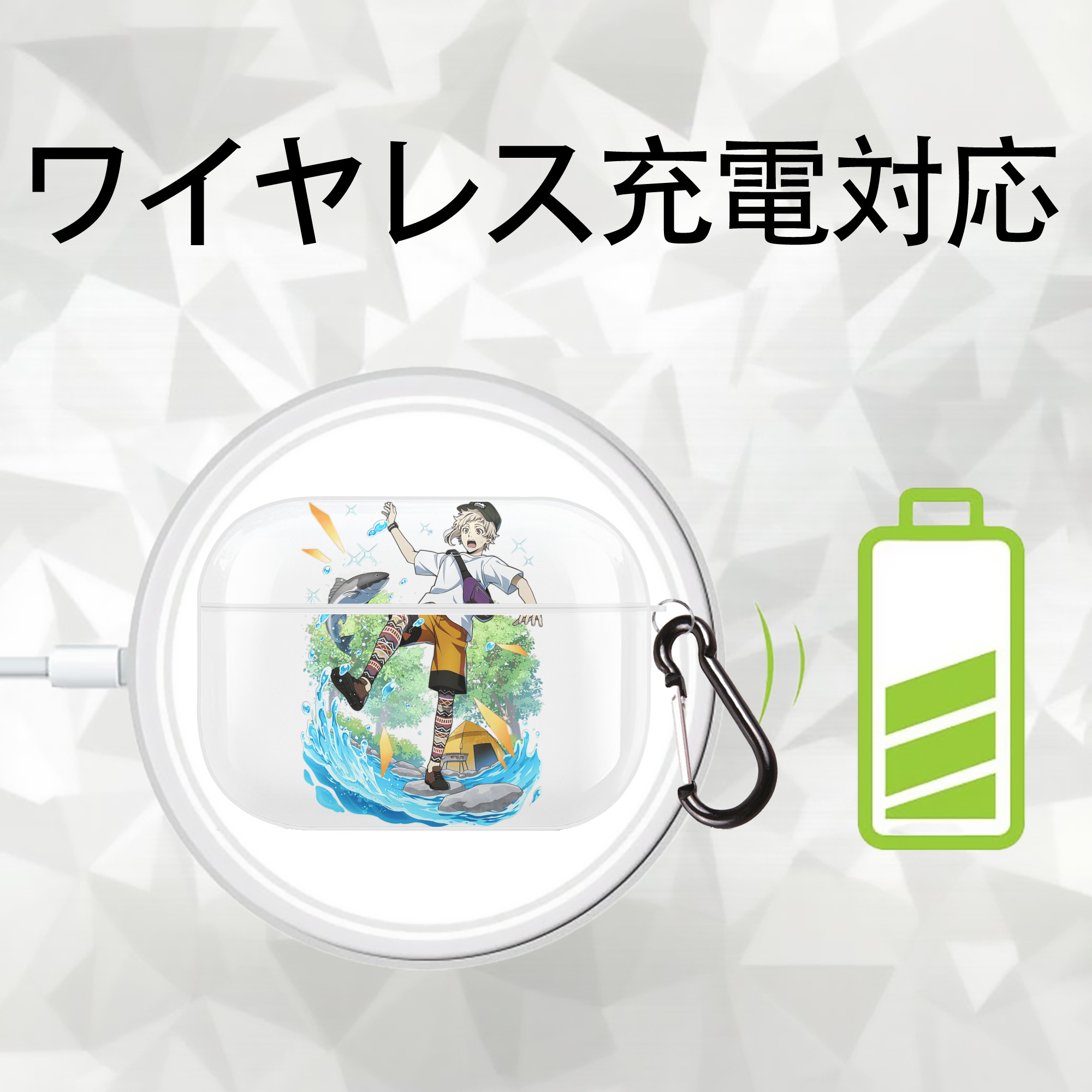 文豪ストレイドッグス Bungo Stray Dogs 【AirPods Pro用】ハードシェル保護ケース 耐衝撃・防指紋・カラビナ付き商品仕様