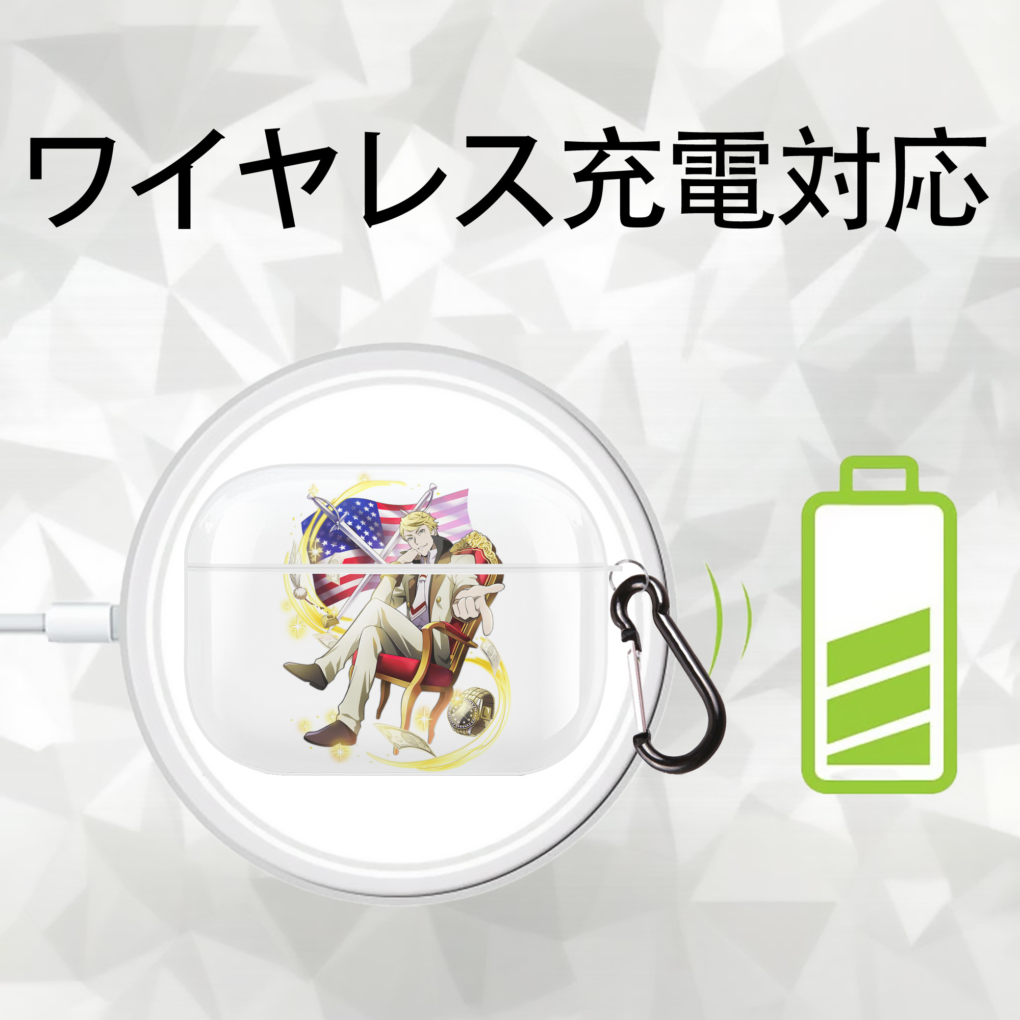 文豪ストレイドッグス Bungo Stray Dogs 【AirPods Pro用】ハードシェル保護ケース 耐衝撃・防指紋・カラビナ付き商品仕様