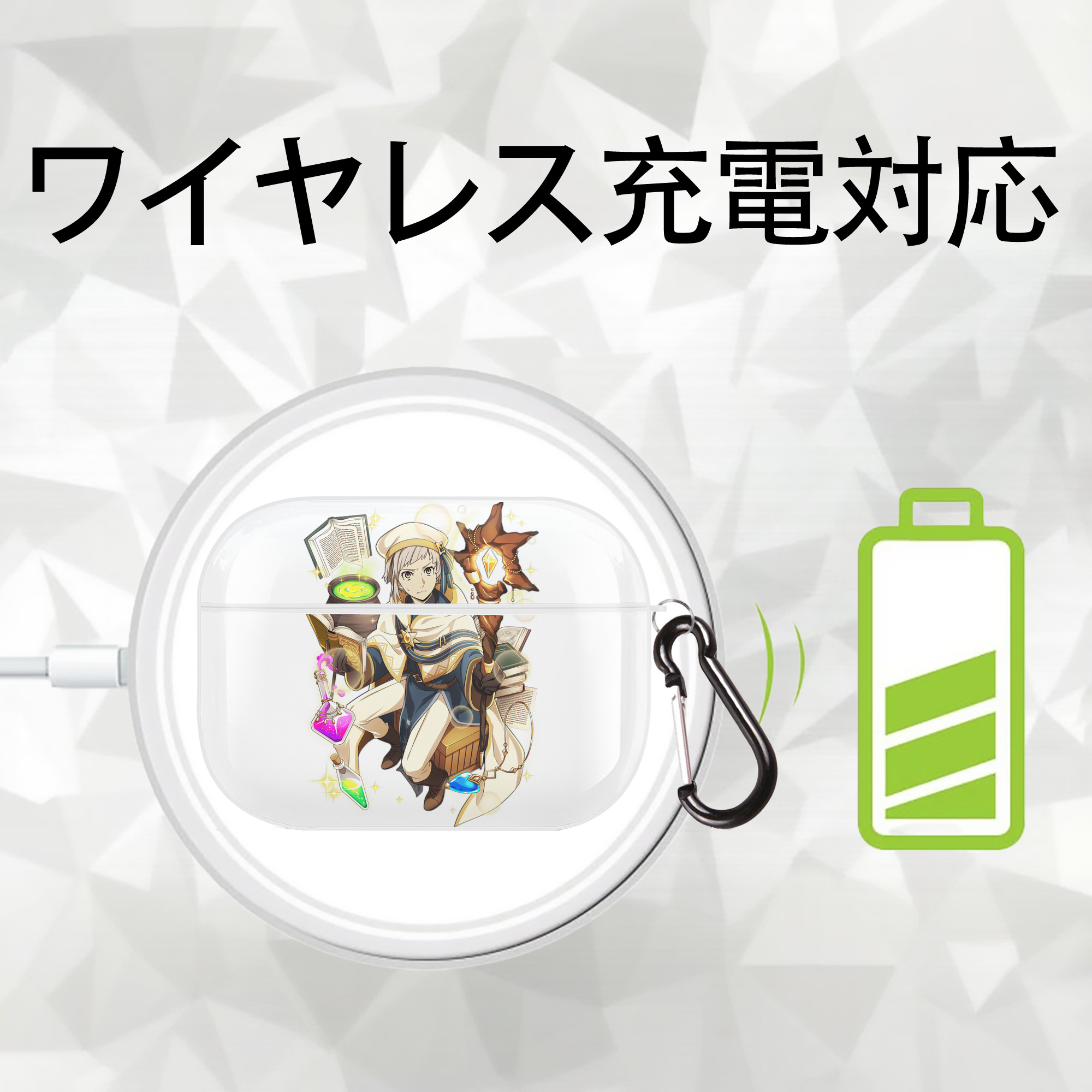 文豪ストレイドッグス Bungo Stray Dogs 【AirPods Pro用】ハードシェル保護ケース 耐衝撃・防指紋・カラビナ付き商品仕様