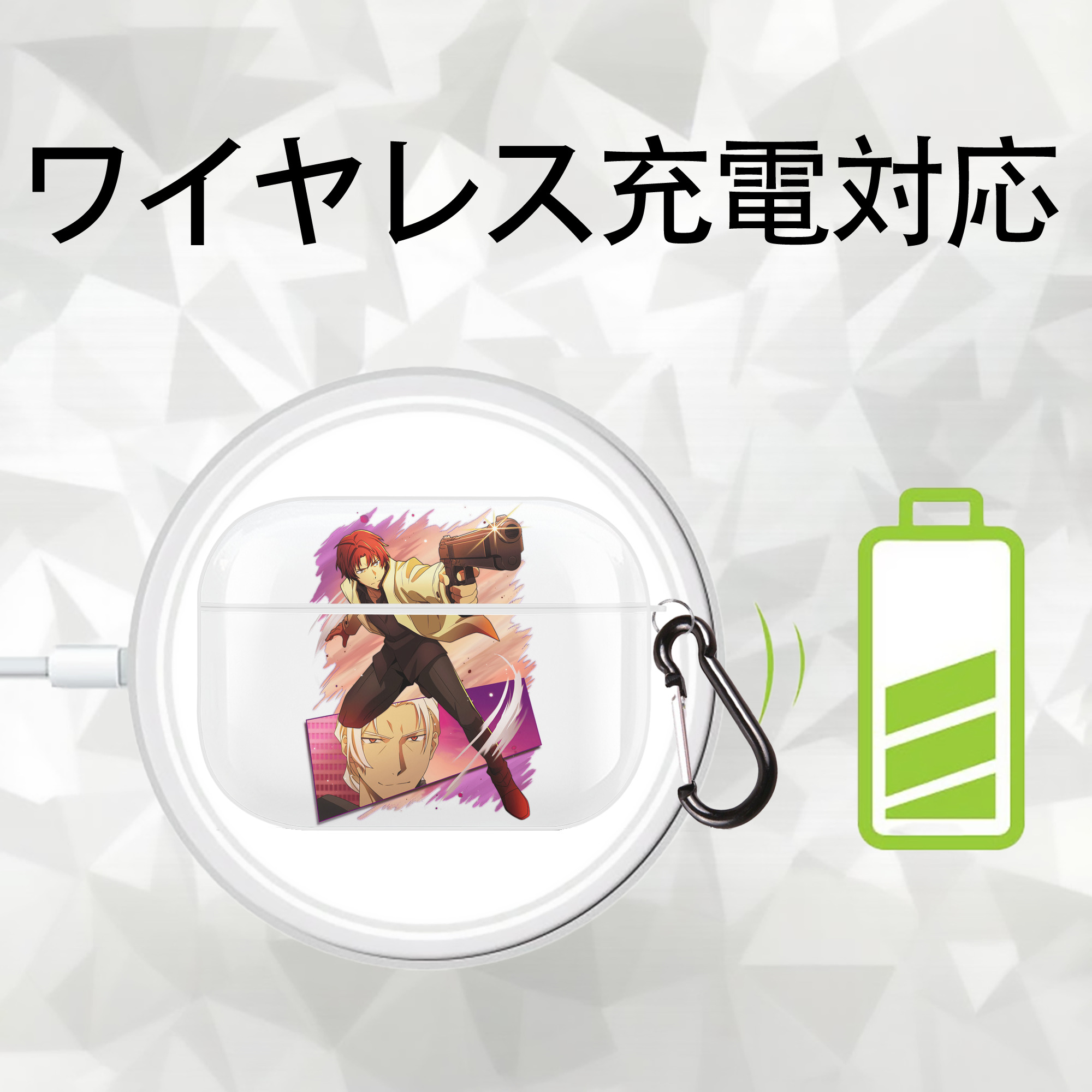 文豪ストレイドッグス Bungo Stray Dogs 【AirPods Pro用】ハードシェル保護ケース 耐衝撃・防指紋・カラビナ付き商品仕様