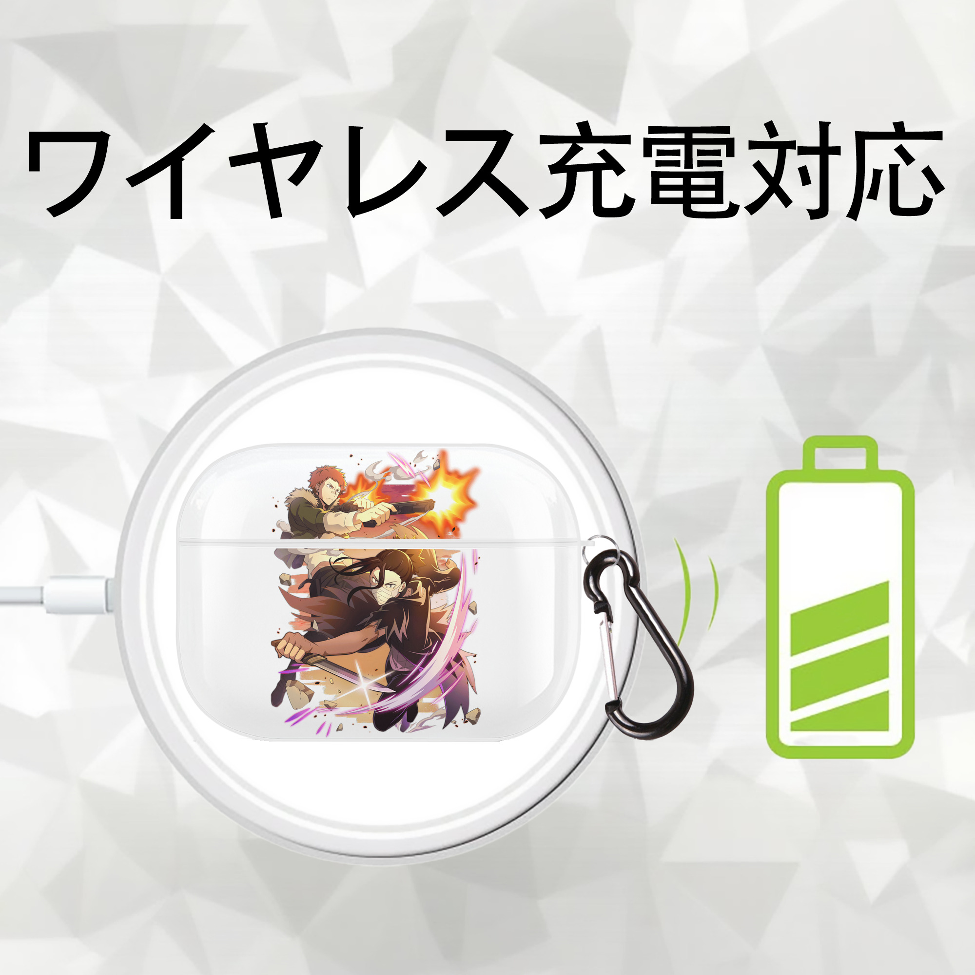 文豪ストレイドッグス Bungo Stray Dogs 【AirPods Pro用】ハードシェル保護ケース 耐衝撃・防指紋・カラビナ付き商品仕様