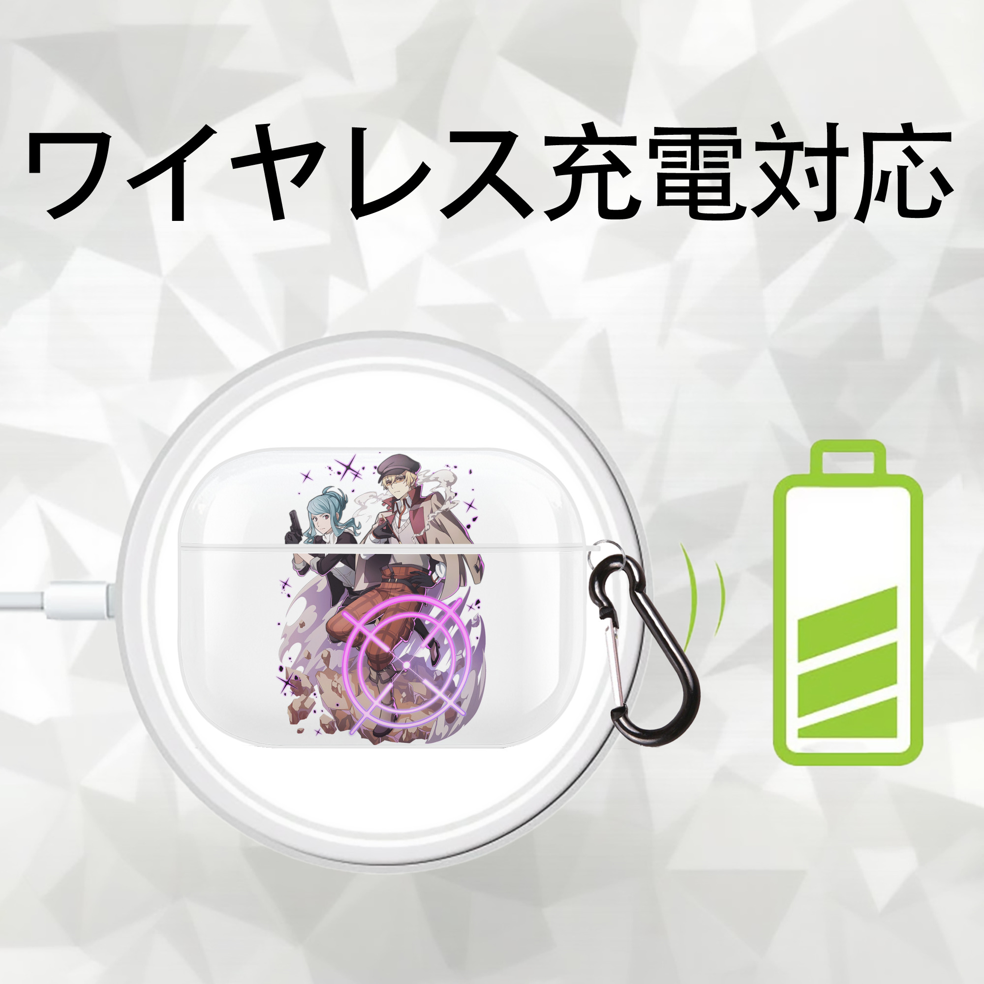 文豪ストレイドッグス Bungo Stray Dogs 【AirPods Pro用】ハードシェル保護ケース 耐衝撃・防指紋・カラビナ付き商品仕様