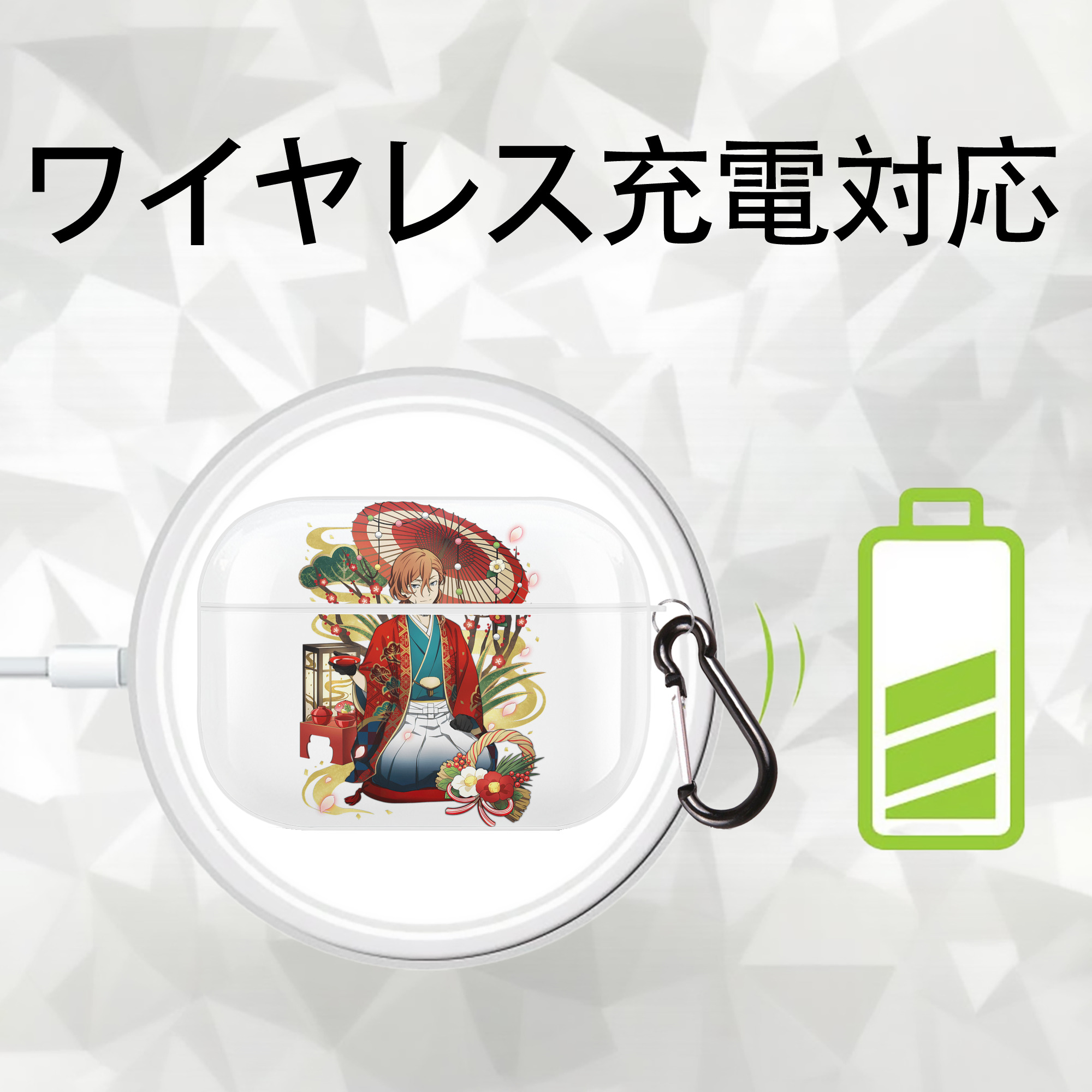 文豪ストレイドッグス Bungo Stray Dogs 【AirPods Pro用】ハードシェル保護ケース 耐衝撃・防指紋・カラビナ付き商品仕様