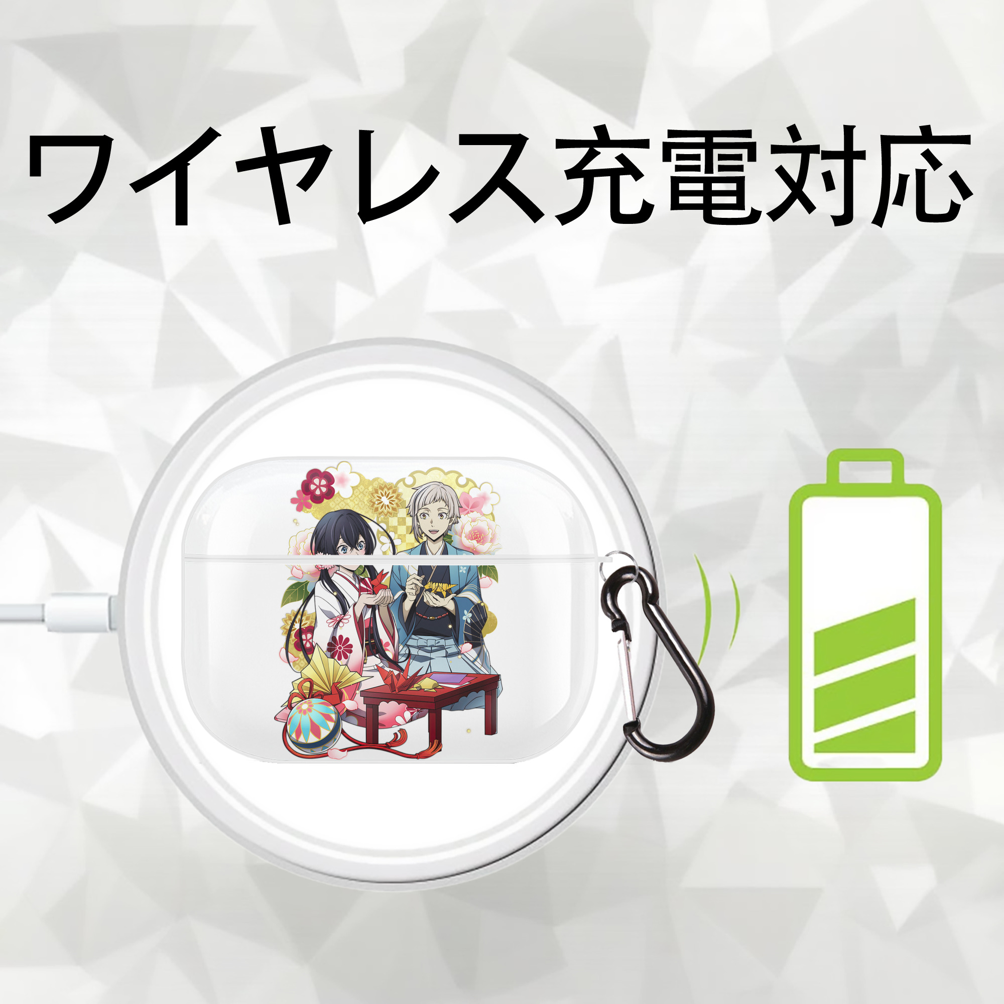 文豪ストレイドッグス Bungo Stray Dogs 【AirPods Pro用】ハードシェル保護ケース 耐衝撃・防指紋・カラビナ付き商品仕様