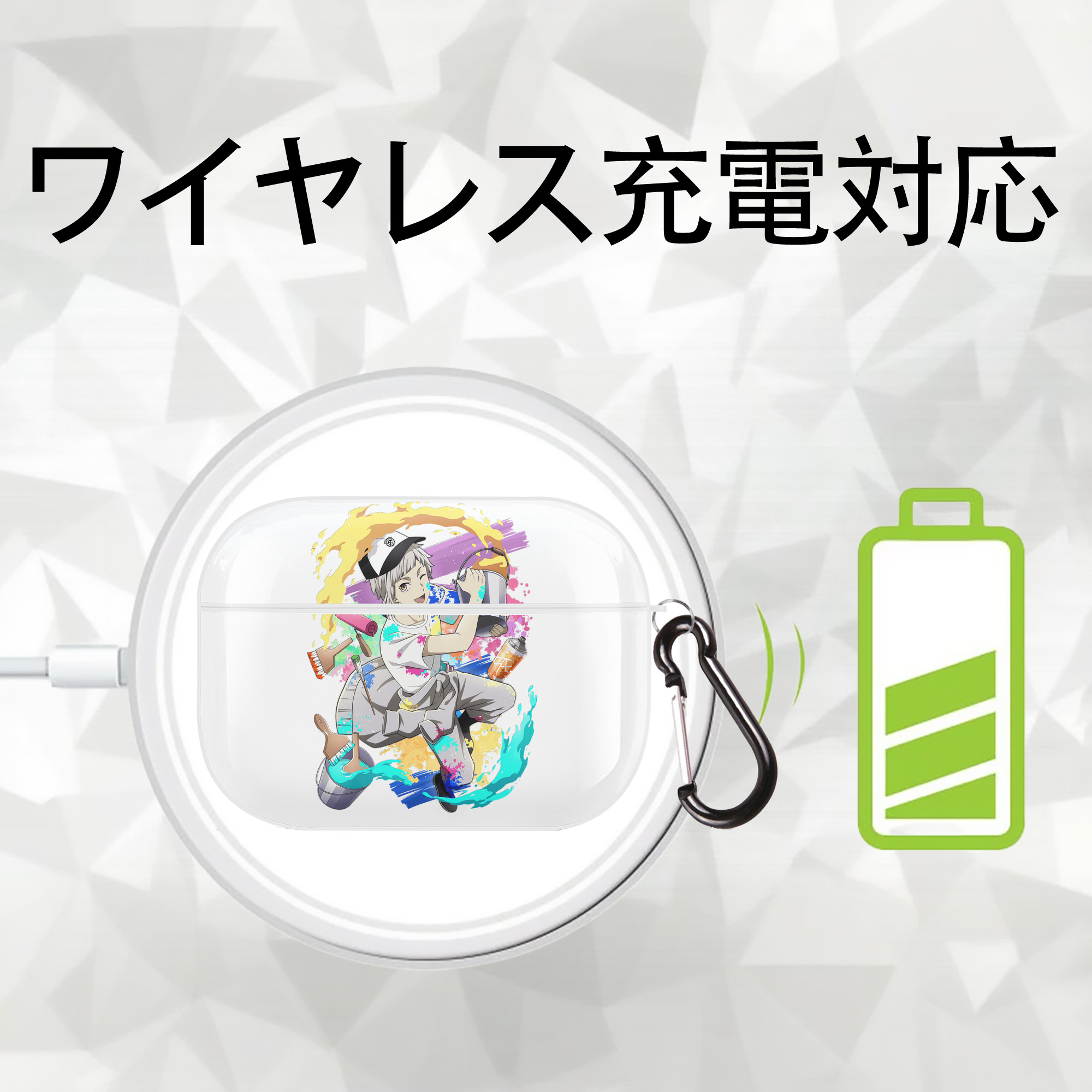 文豪ストレイドッグス Bungo Stray Dogs 【AirPods Pro用】ハードシェル保護ケース 耐衝撃・防指紋・カラビナ付き商品仕様