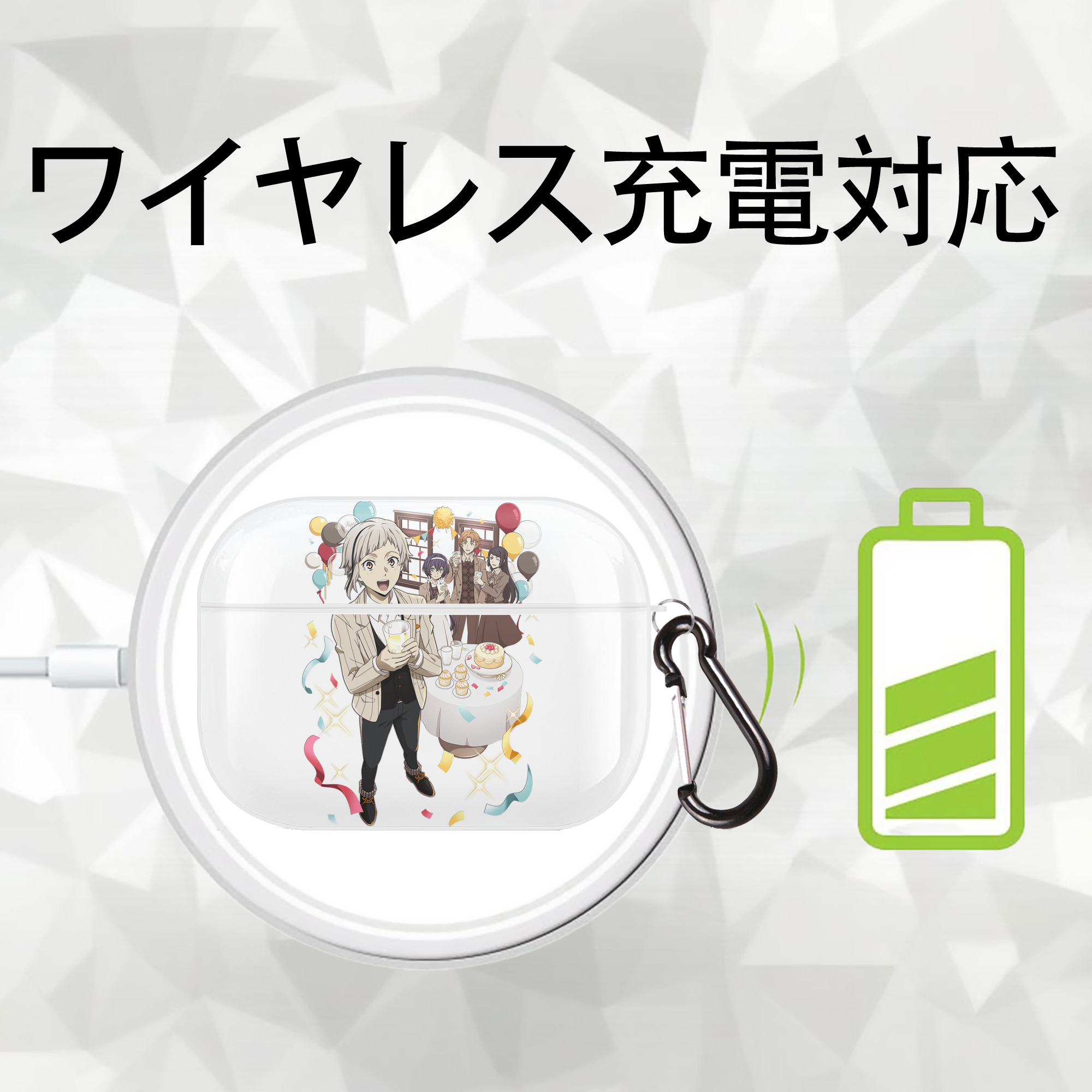 文豪ストレイドッグス Bungo Stray Dogs 【AirPods Pro用】ハードシェル保護ケース 耐衝撃・防指紋・カラビナ付き商品仕様