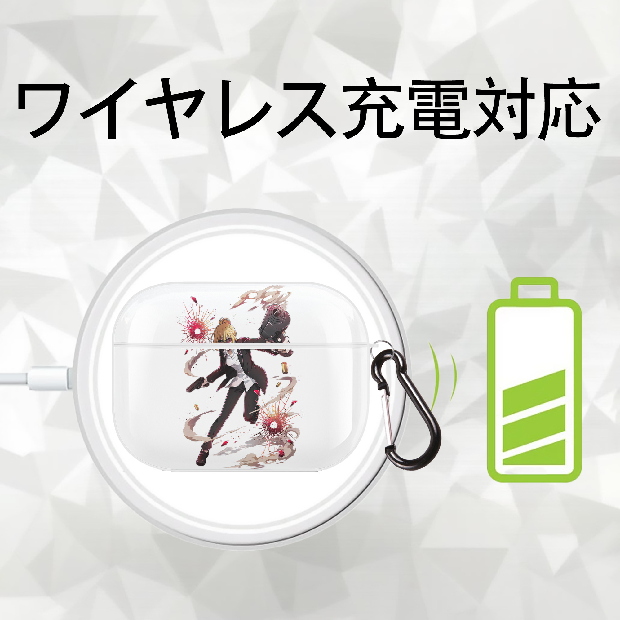 文豪ストレイドッグス Bungo Stray Dogs 【AirPods Pro用】ハードシェル保護ケース 耐衝撃・防指紋・カラビナ付き商品仕様