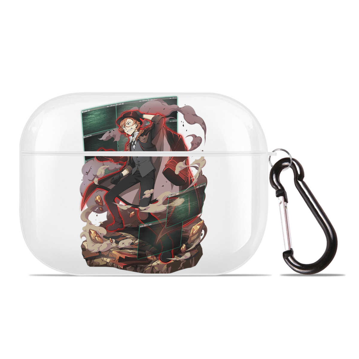 （画像用） 文豪ストレイドッグス Bungo Stray Dogs 【AirPods Pro用】ハードシェル保護ケース 耐衝撃・防指紋・カラビナ付き商品仕様
