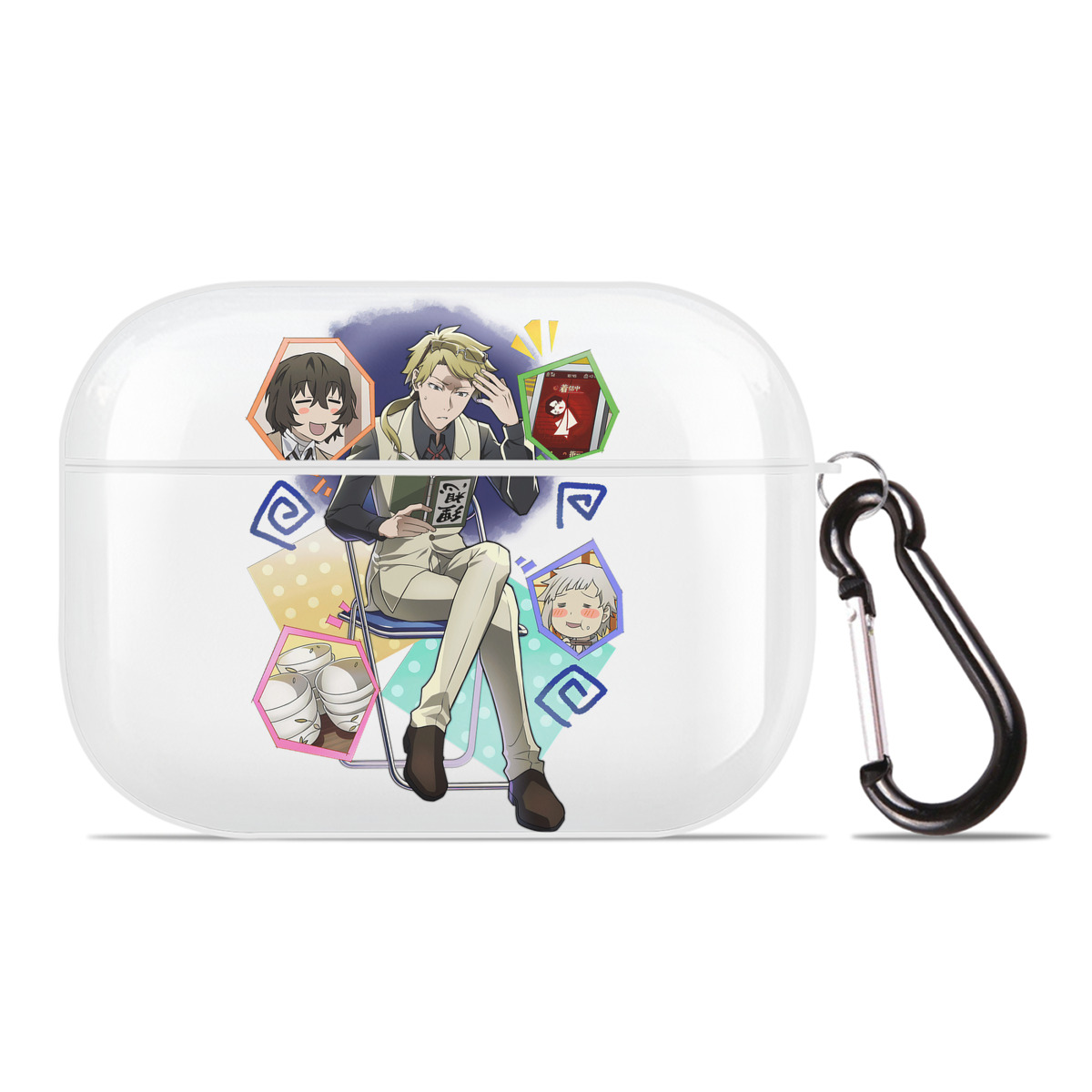 （画像用） 文豪ストレイドッグス Bungo Stray Dogs 【AirPods Pro用】ハードシェル保護ケース 耐衝撃・防指紋・カラビナ付き商品仕様