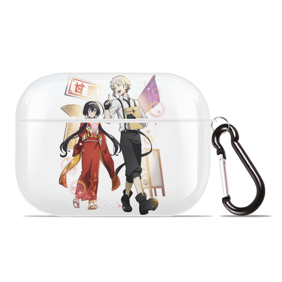 （画像用） 文豪ストレイドッグス Bungo Stray Dogs 【AirPods Pro用】ハードシェル保護ケース 耐衝撃・防指紋・カラビナ付き商品仕様