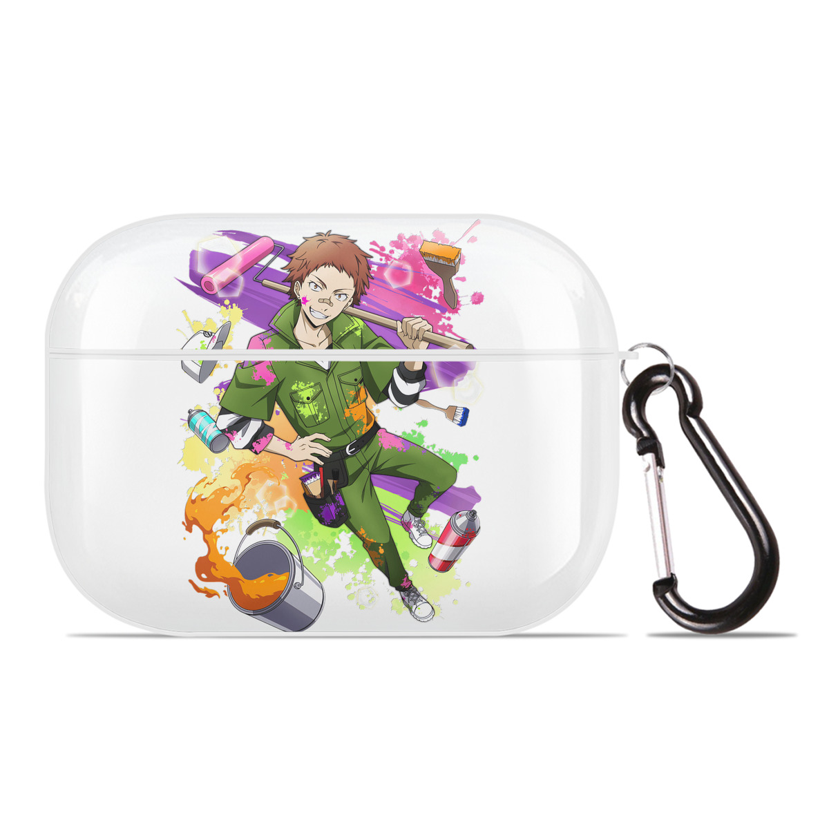（画像用） 文豪ストレイドッグス Bungo Stray Dogs 【AirPods Pro用】ハードシェル保護ケース 耐衝撃・防指紋・カラビナ付き商品仕様
