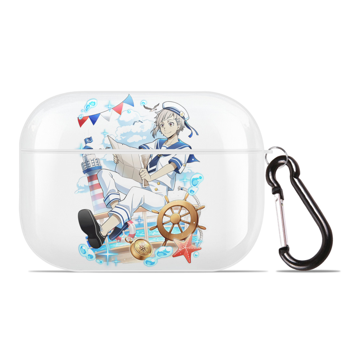 （画像用） 文豪ストレイドッグス Bungo Stray Dogs 【AirPods Pro用】ハードシェル保護ケース 耐衝撃・防指紋・カラビナ付き商品仕様