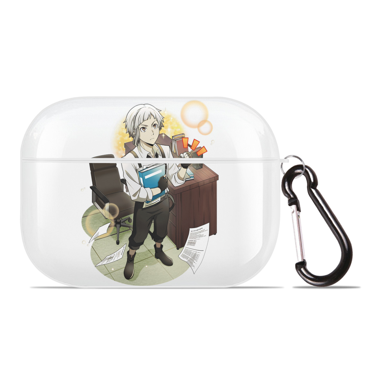 （画像用） 文豪ストレイドッグス Bungo Stray Dogs 【AirPods Pro用】ハードシェル保護ケース 耐衝撃・防指紋・カラビナ付き商品仕様
