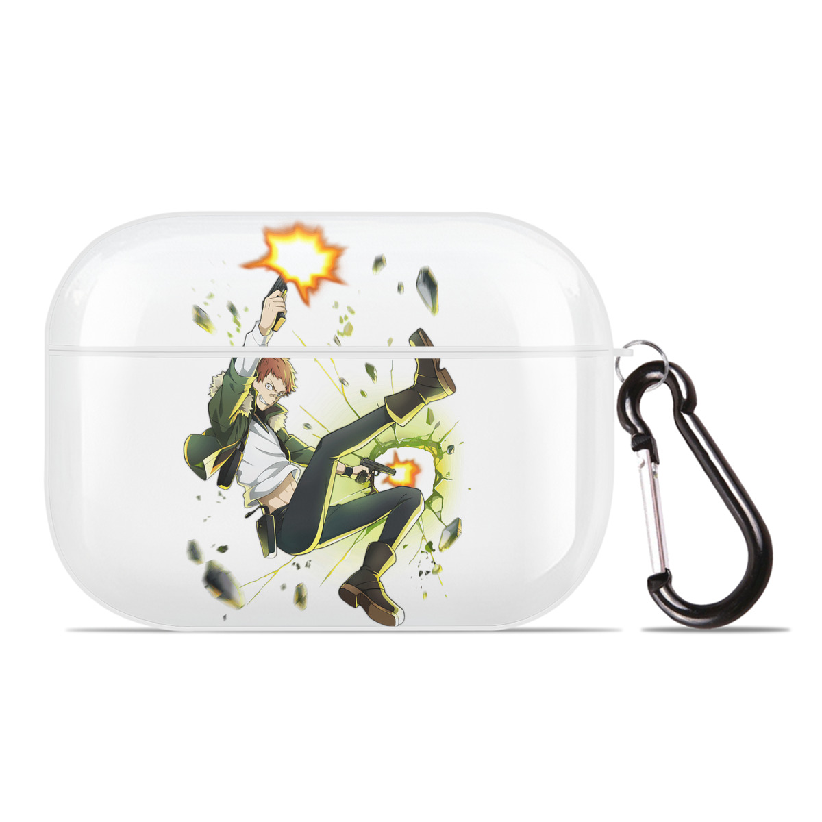 （画像用） 文豪ストレイドッグス Bungo Stray Dogs 【AirPods Pro用】ハードシェル保護ケース 耐衝撃・防指紋・カラビナ付き商品仕様