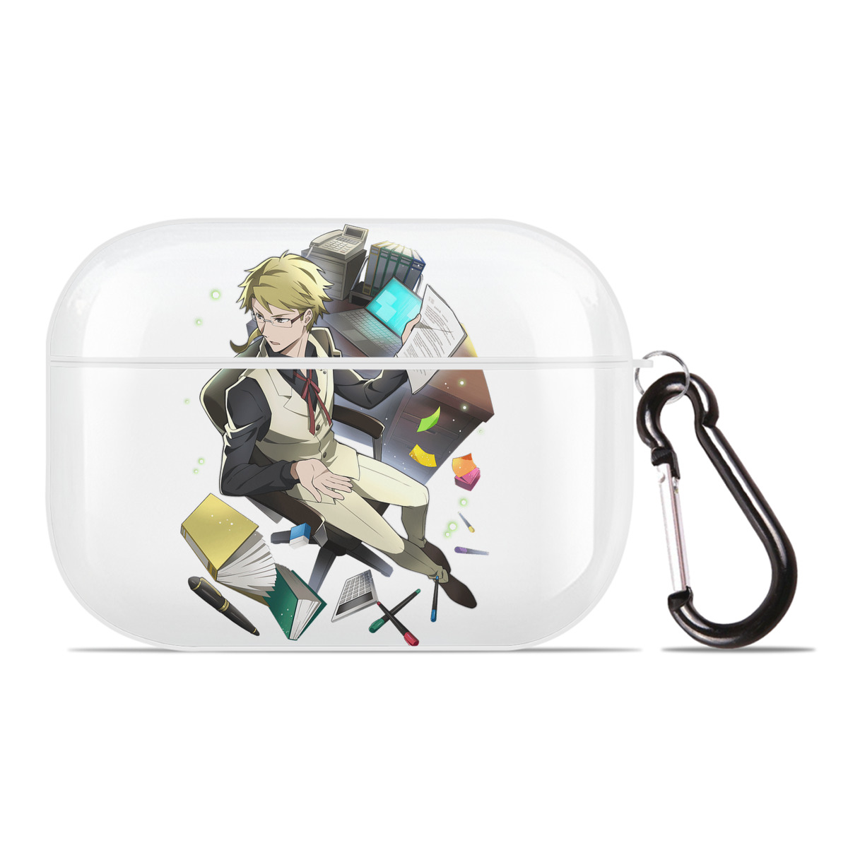 （画像用） 文豪ストレイドッグス Bungo Stray Dogs 【AirPods Pro用】ハードシェル保護ケース 耐衝撃・防指紋・カラビナ付き商品仕様