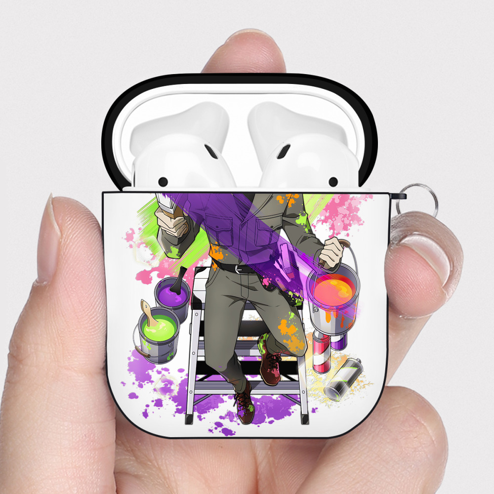 （画像用） 文豪ストレイドッグス Bungo Stray Dogs AirPods 第2世代保護ケース ハードシェル ブラック 耐衝撃・防指紋・カラビナ付き